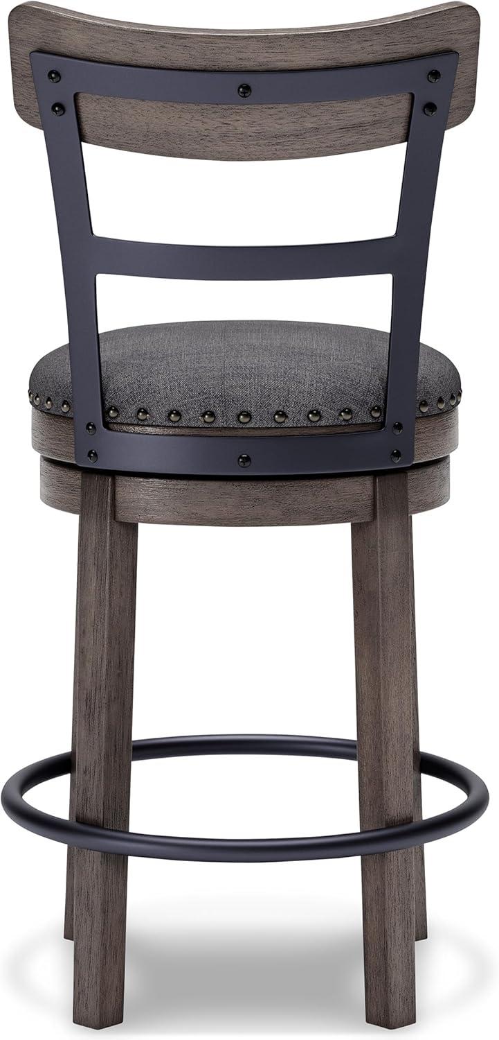 Caitbrook Counter Height Barstool Gray - Signature Design by Ashley: Polyester Upholstery, Nailhead Trim, Swivel Seat