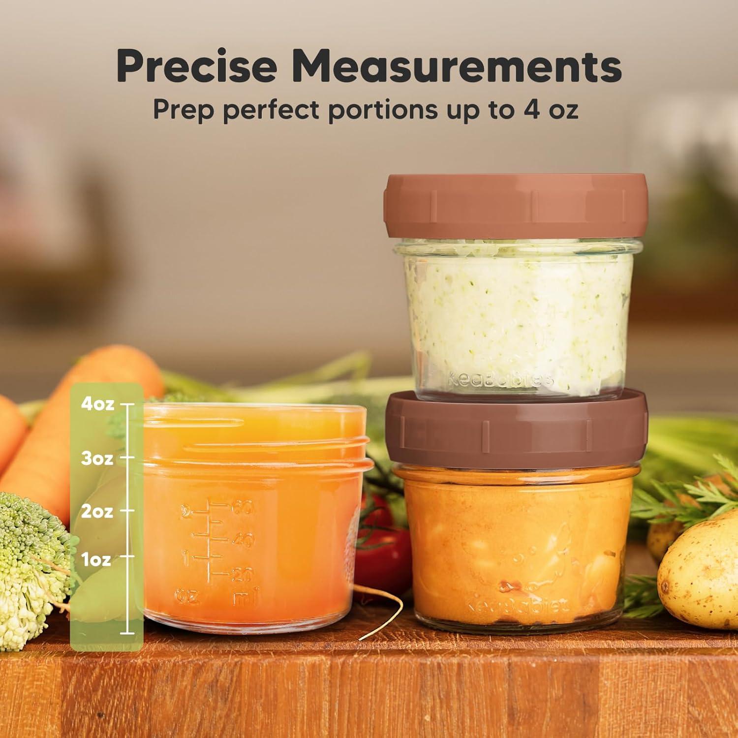 Terracotta Glass Baby Food Storage Jars Set, 4oz, 12-Pack