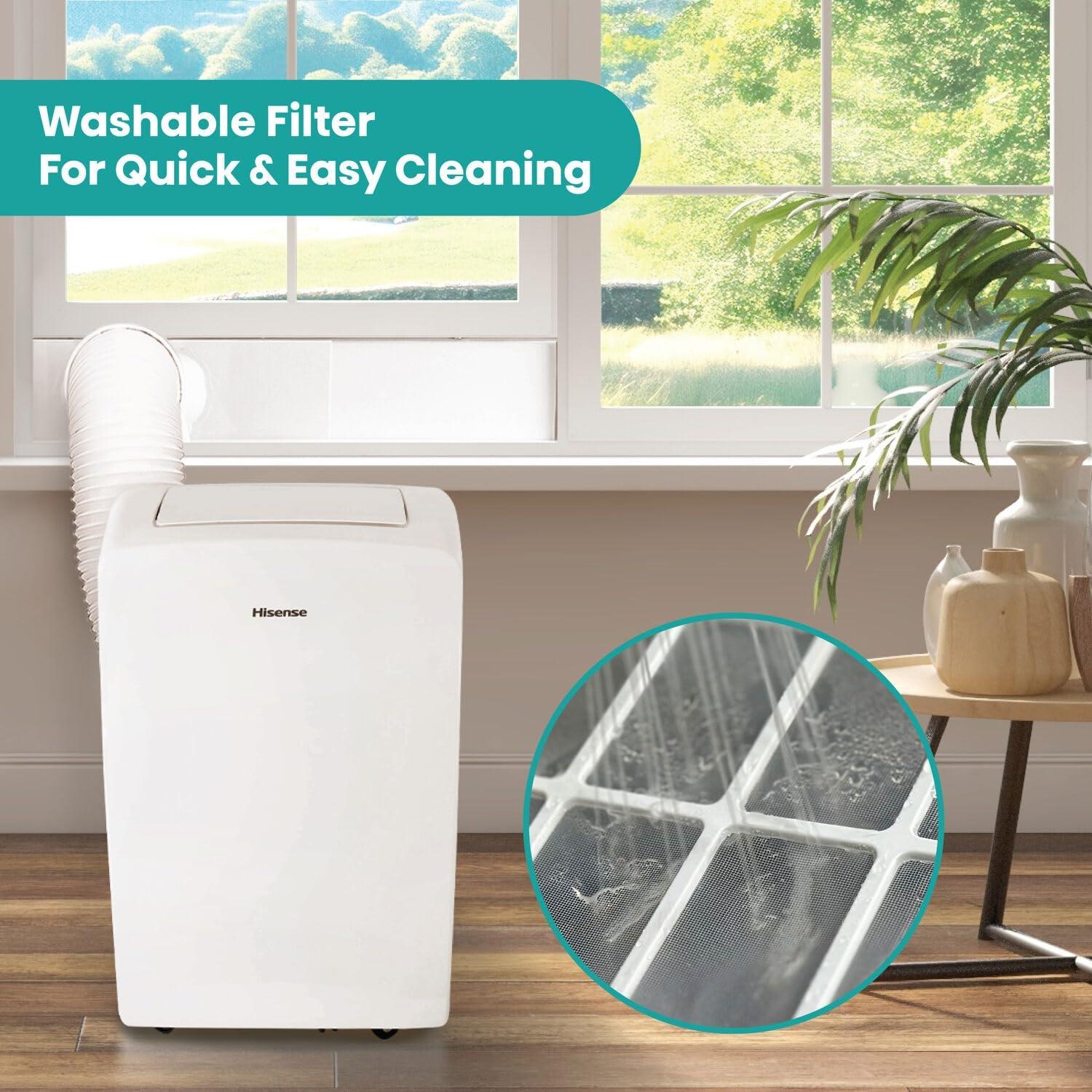 HiSense 8,000 BTU Smart Portable Air Conditioner with Wi-fi and Remote Control for Rooms up to 350 sq. ft.