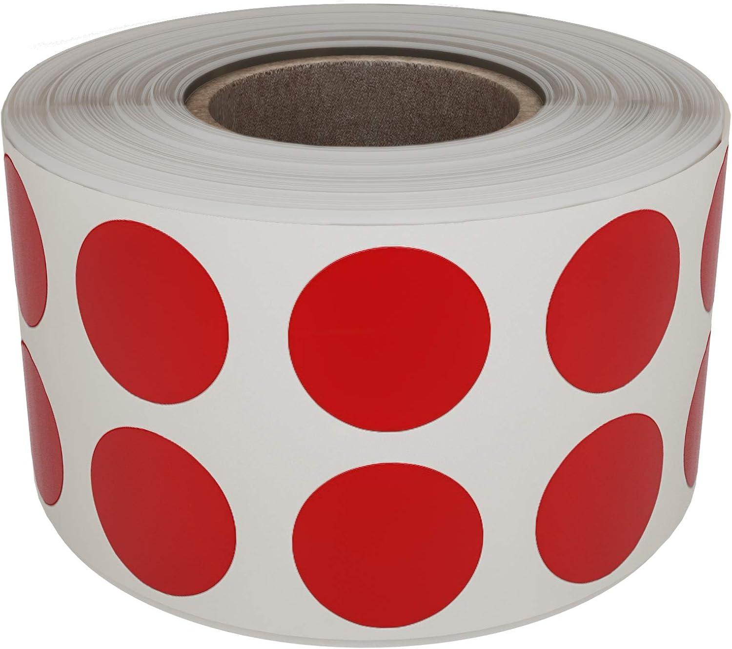 Red Dot stickers for color coding on a roll adhesive round Labels 0.50 inch 13mm - 1080 Pack By Royal Green