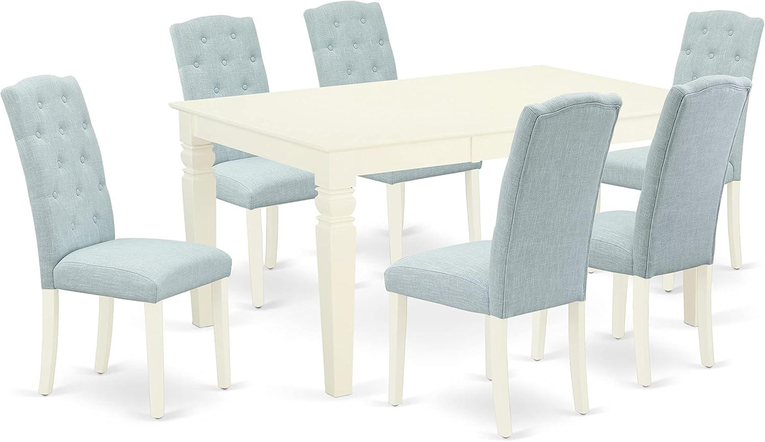Dining Room Set Linen White, WECE7-WHI-15