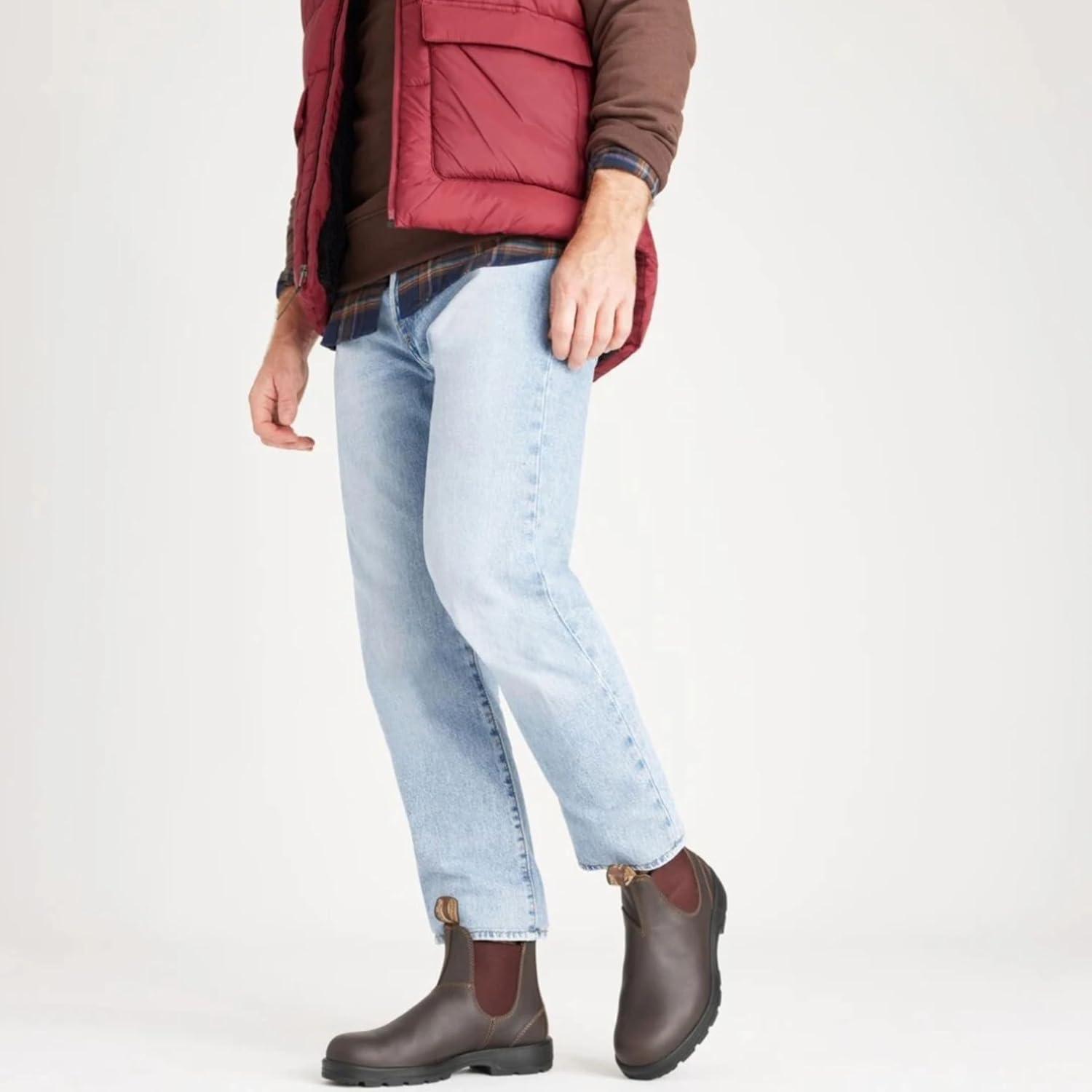 Blundstone 550 Unisex Chelsea Boots, Premium Water Resistant Leather with a Cushioned Midsole and Elastic Side For Men and Women, Walnut Brown 10 AU