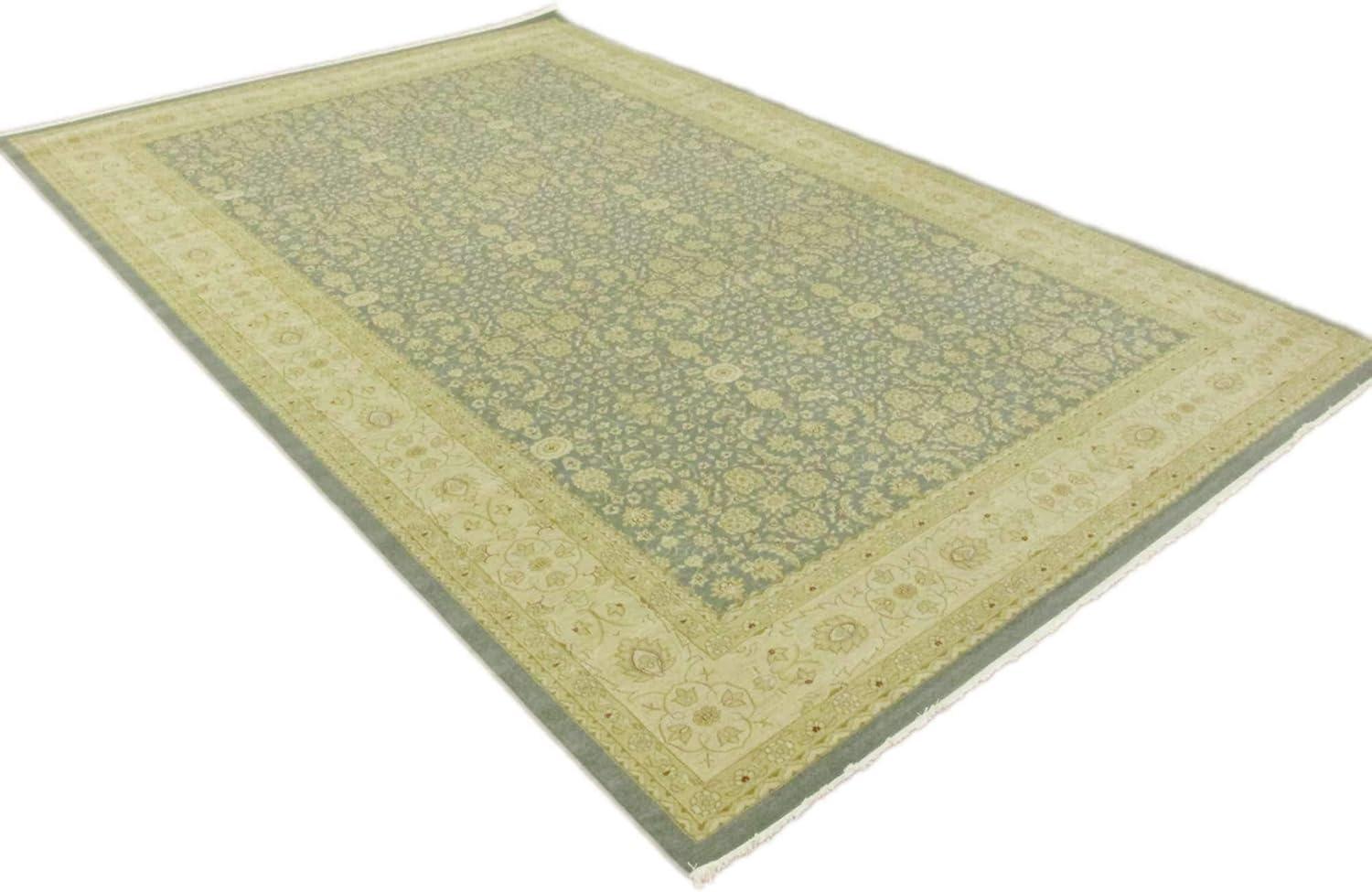 Edinburgh Blue and Beige Rectangular Synthetic Area Rug