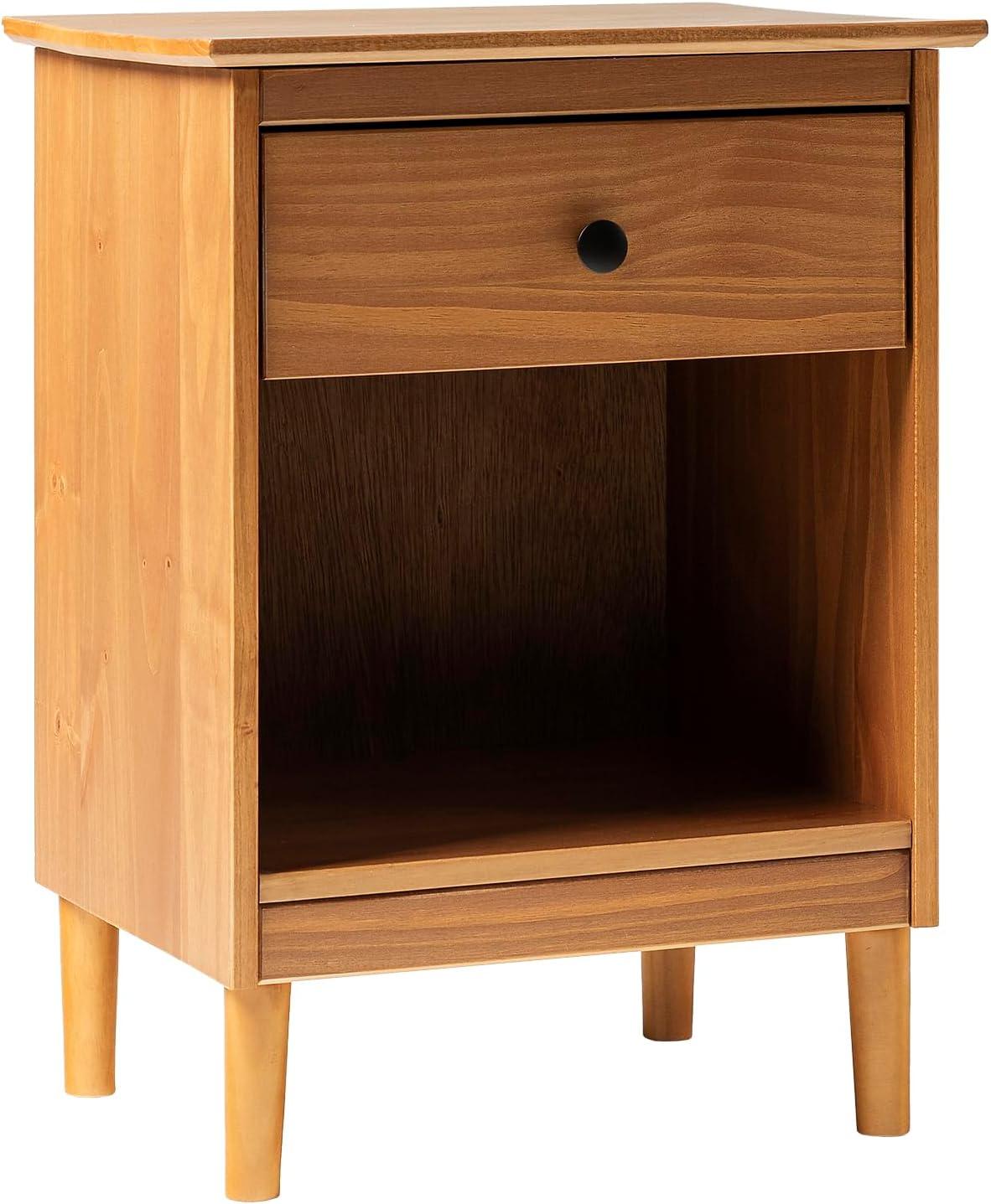 1 Drawer Solid Wood Nightstand in Caramel