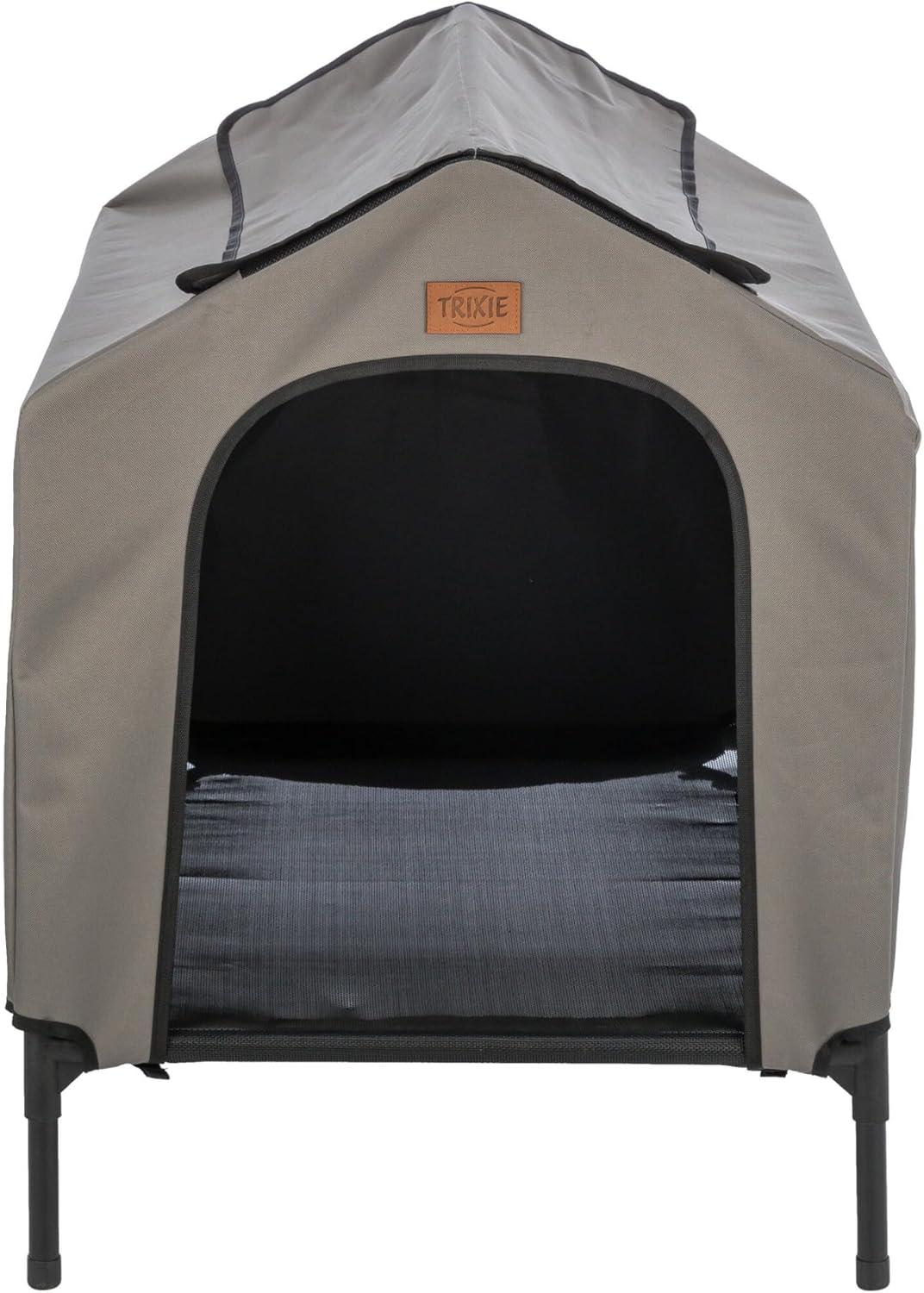 TRIXIE 2-in-1 Elevated Dog House, Portable Pet Camping Cot & Tent, Raised Bed & Dog Shade for Dogs