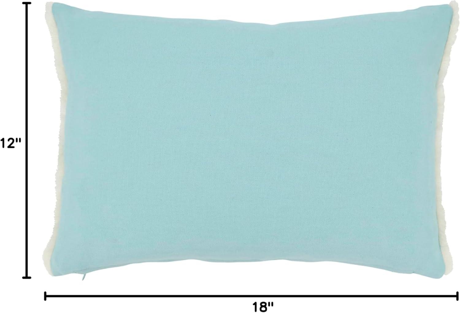 Saro Laguna Collection Fringed Cotton Throw Pillow