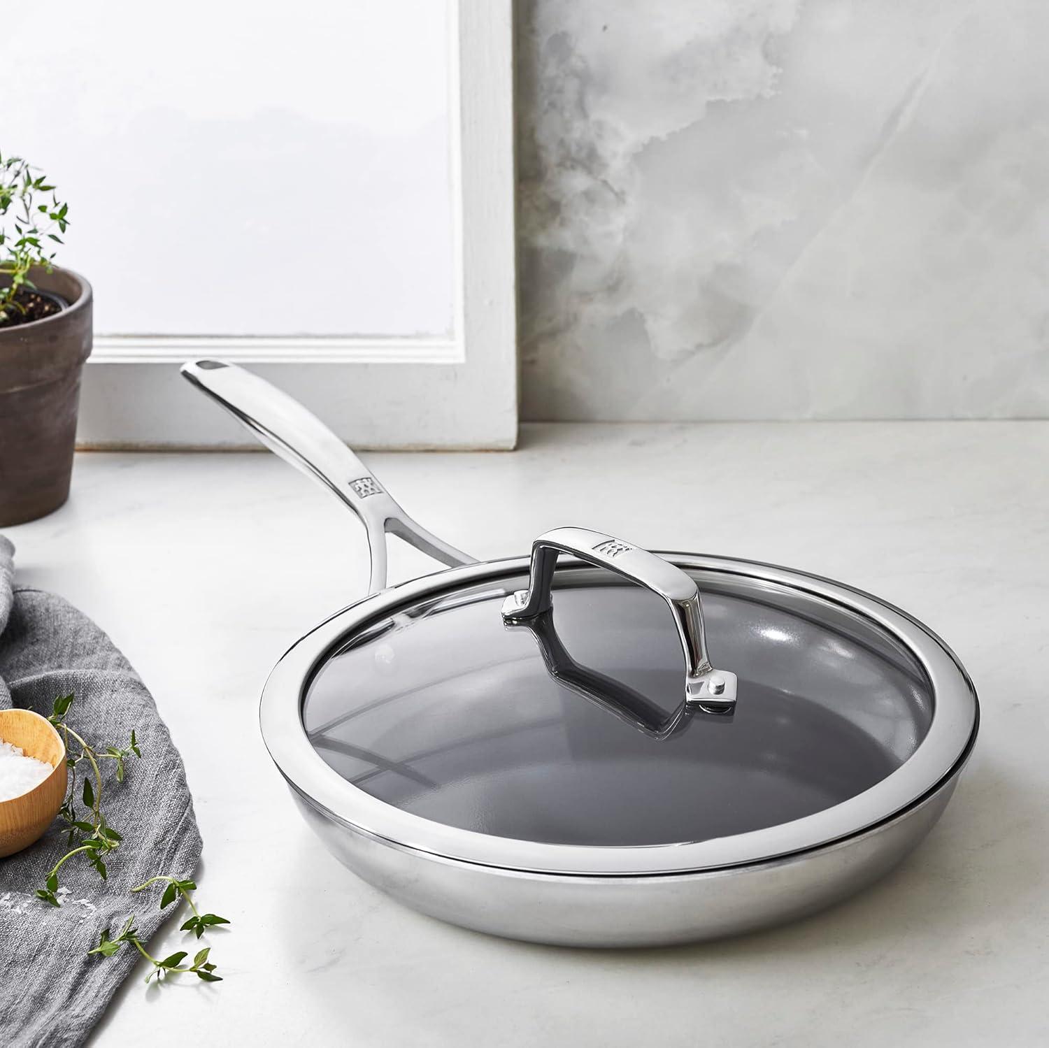 ZWILLING J.A. Henckels ZWILLING Energy Plus 10-inch Stainless Steel Ceramic Nonstick Fry Pan with Lid