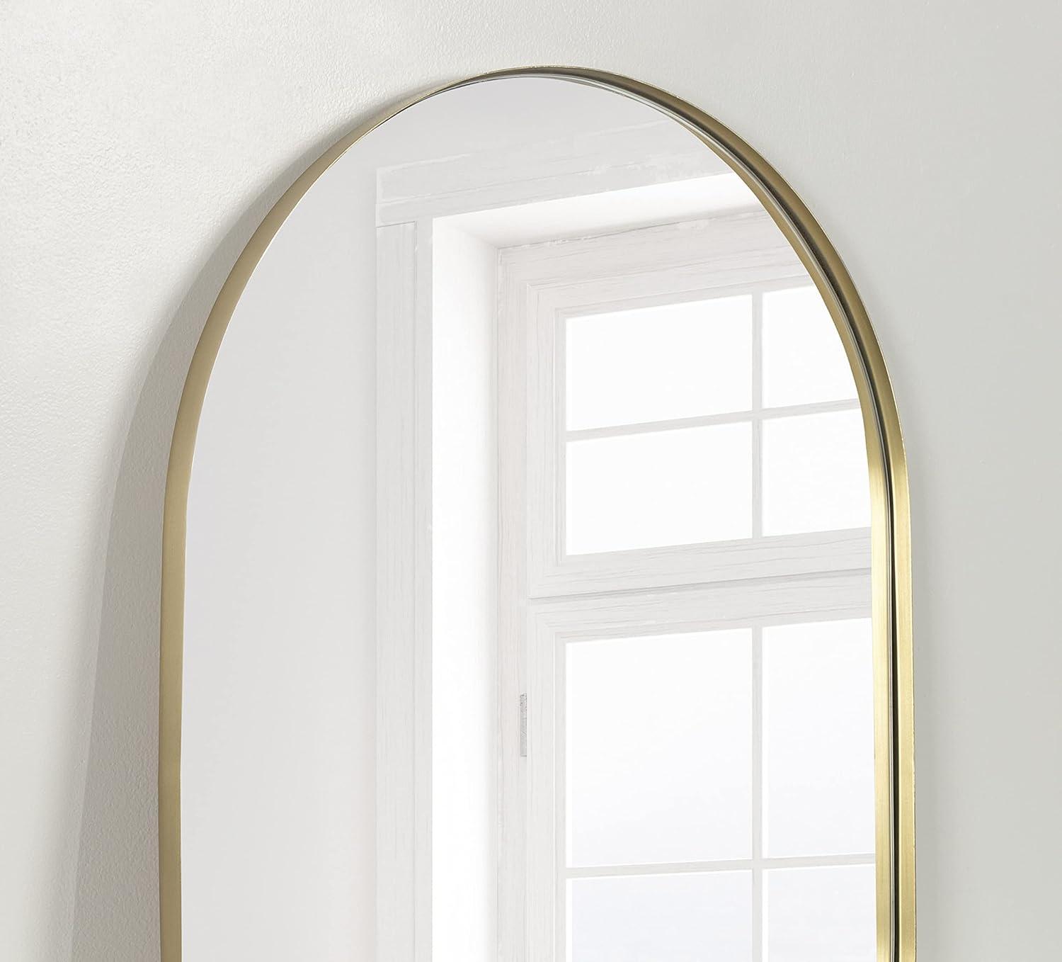 Kate and Laurel Rollo Capsule Framed Wall Mirror, Gold 20x30