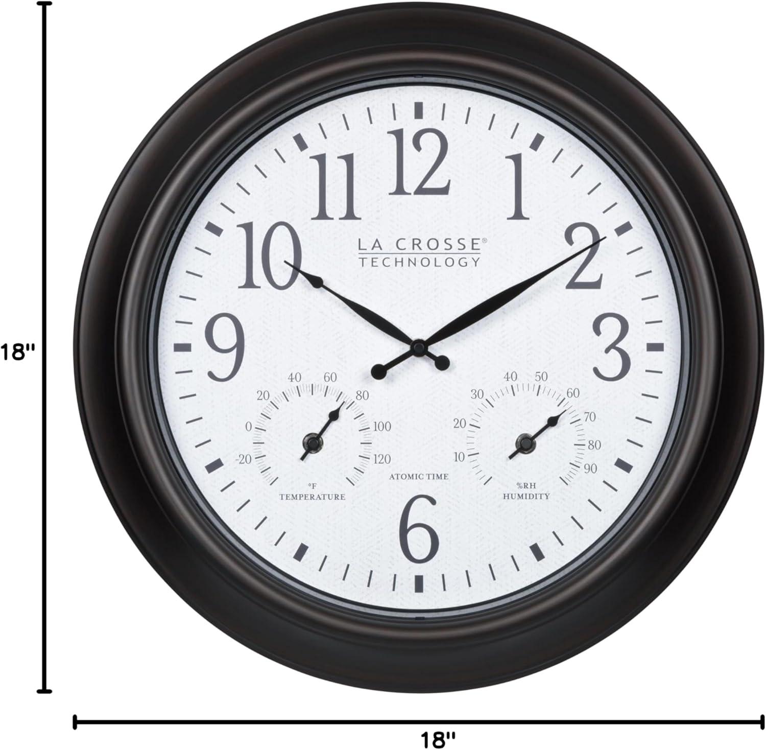 18-inch Dark Bronze Indoor/Outdoor Atomic Wall Clock