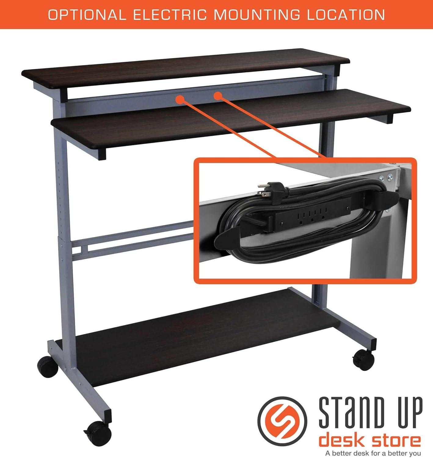 Stand Up Desk Store Rolling Adjustable Height Two Tier Standing Desk Computer Workstation