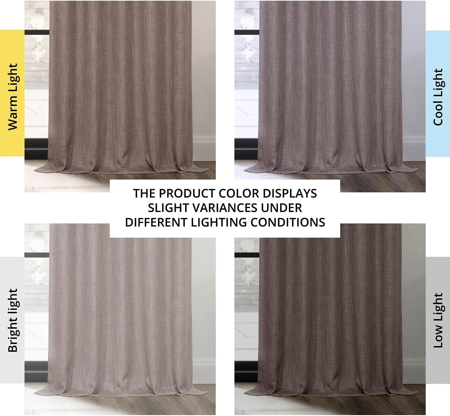 HPD Half Price Drapes Mink Extra Wide Faux Linen Room Darkening Curtains for Bedroom & Living Room Curtains (1 Panel), Door & Window Curtains 84 inch length, Rod Pocket Curtains & drapes, 50W X 108L