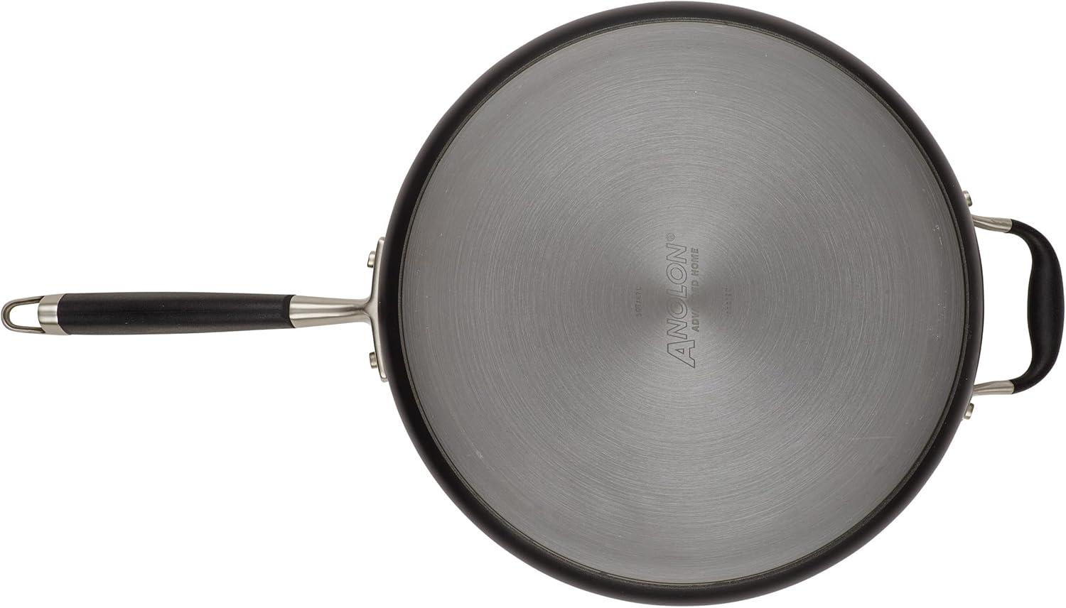 Anolon Advanced Home 12" Hard-Anodized Nonstick Deep Frying Pan with Lid, Bronze