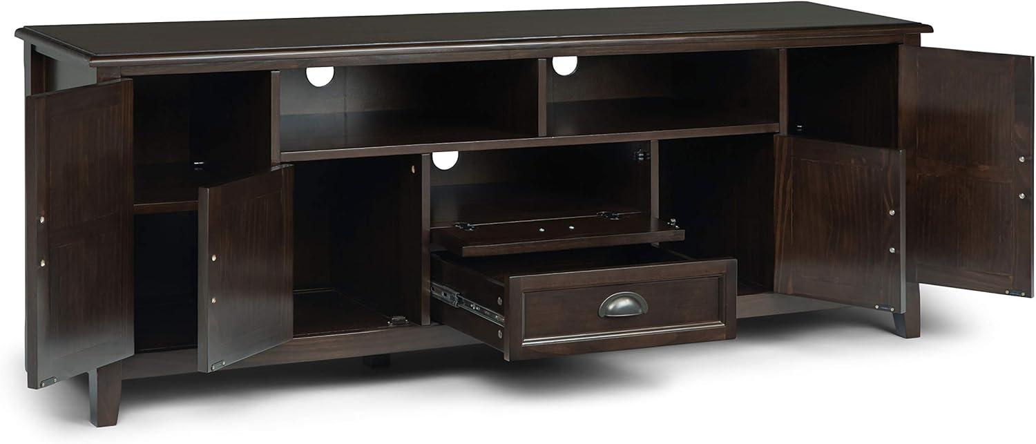 Burlington Solid Mahogany Brown 72" Transitional TV Media Stand