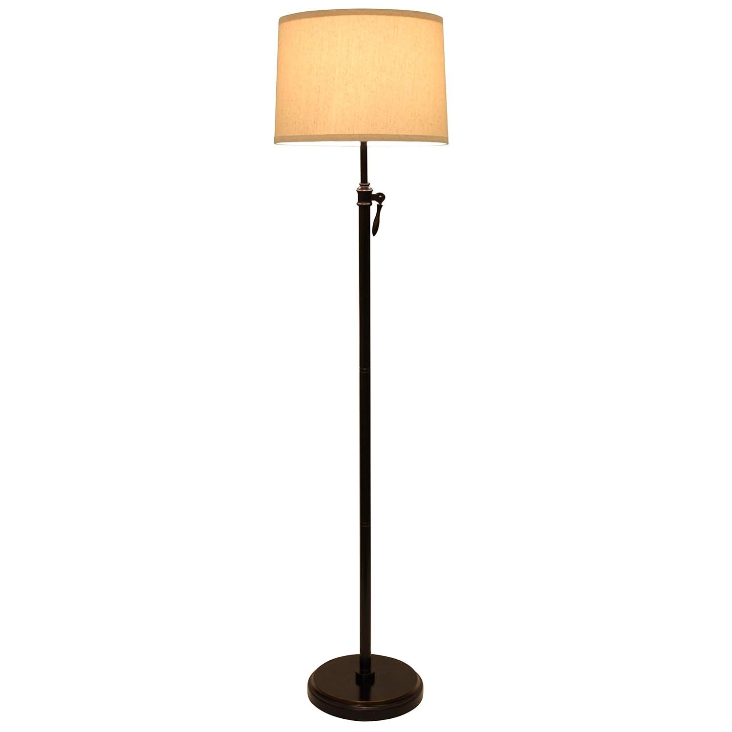 Decor Therapy Adjustable Floor Lamp in Steel, Bronze Finish, 55" Tall