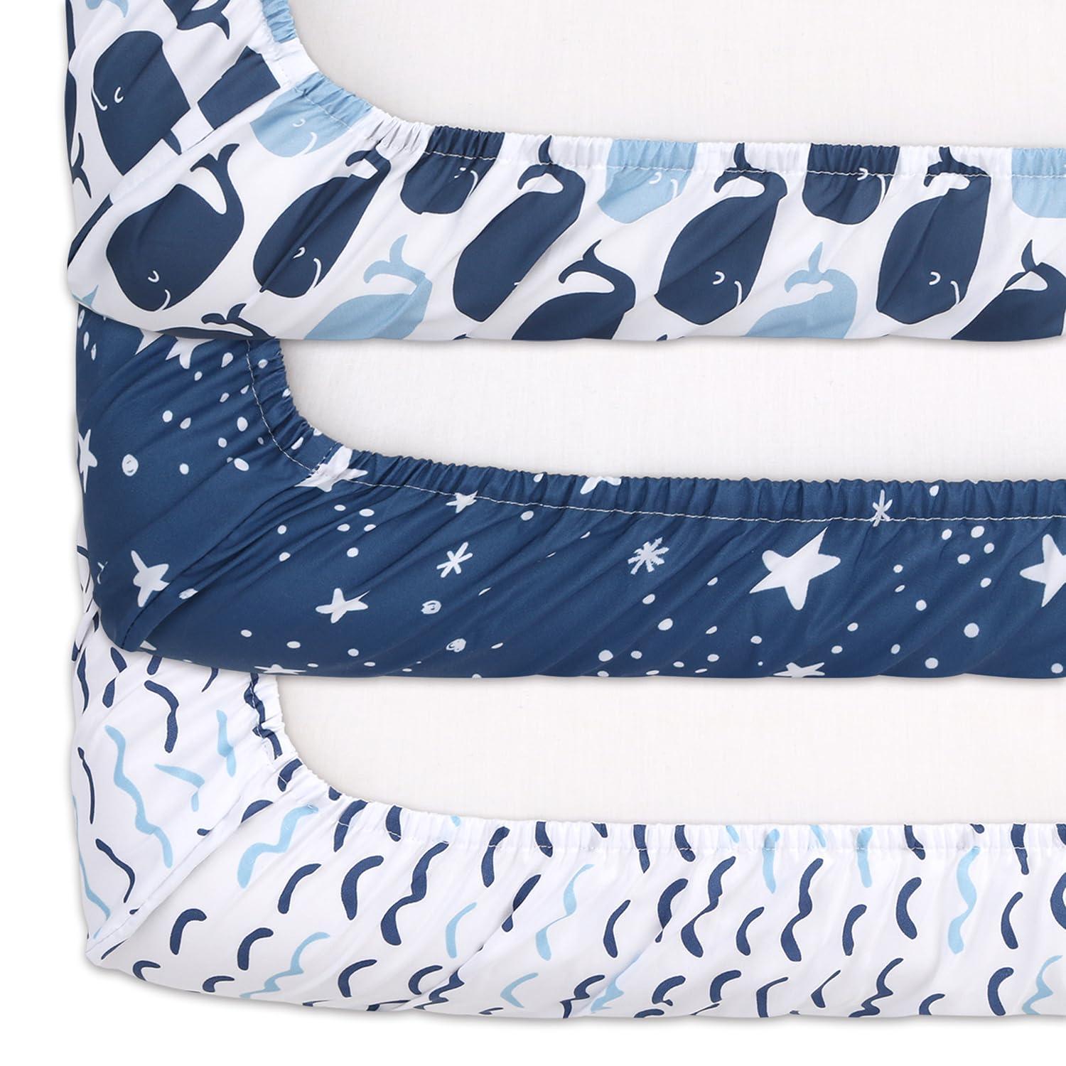 The Peanutshell Nautical Changing Pad Cover for Boys, 3-Pack