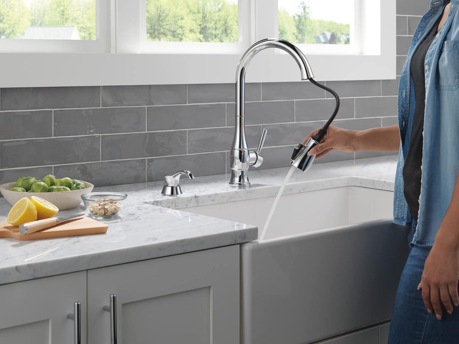 Chrome High-Arc Kitchen Faucet with Pull-Out Spray