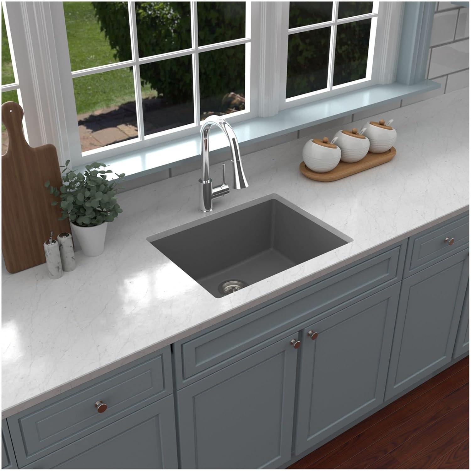 Karran Quartz 24-3/8'' X 19-1/8'' Single Bowl Undermount Kitchen Sink