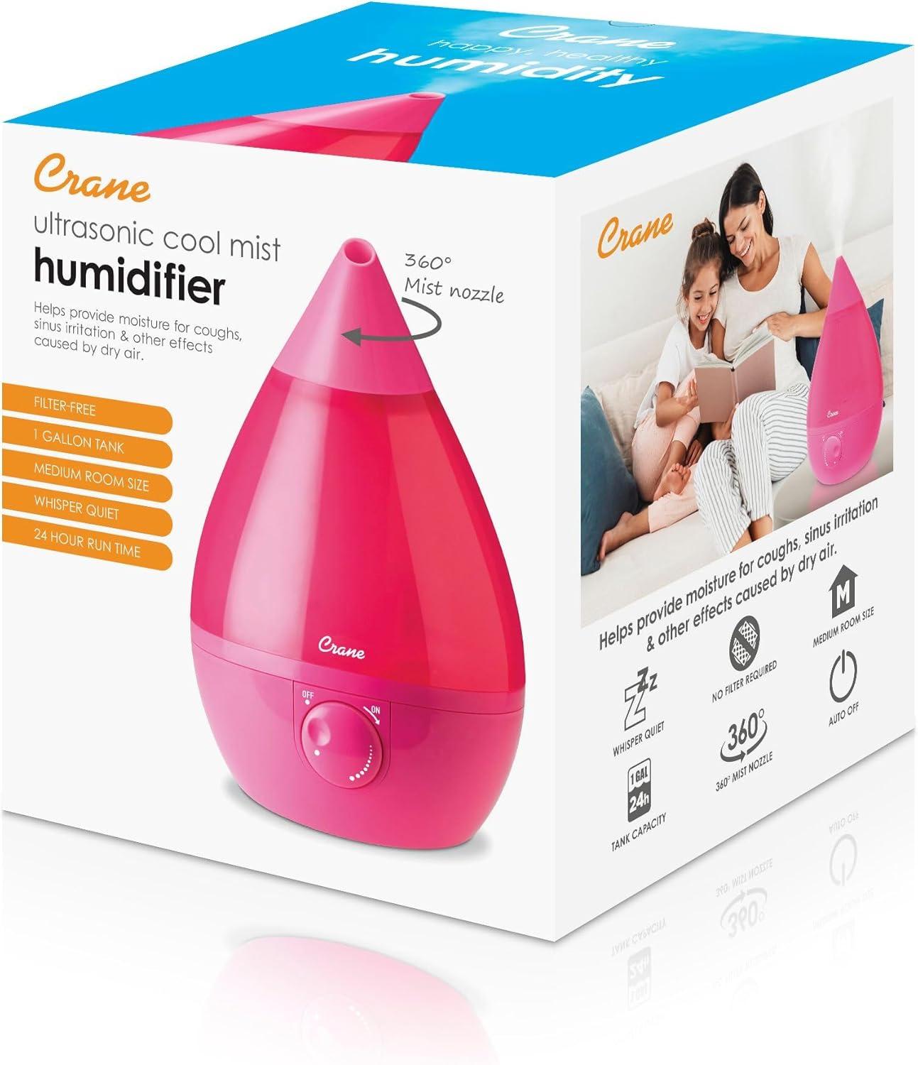 Crane USA Drop Cool-Mist Humidifier, 1 Gal.