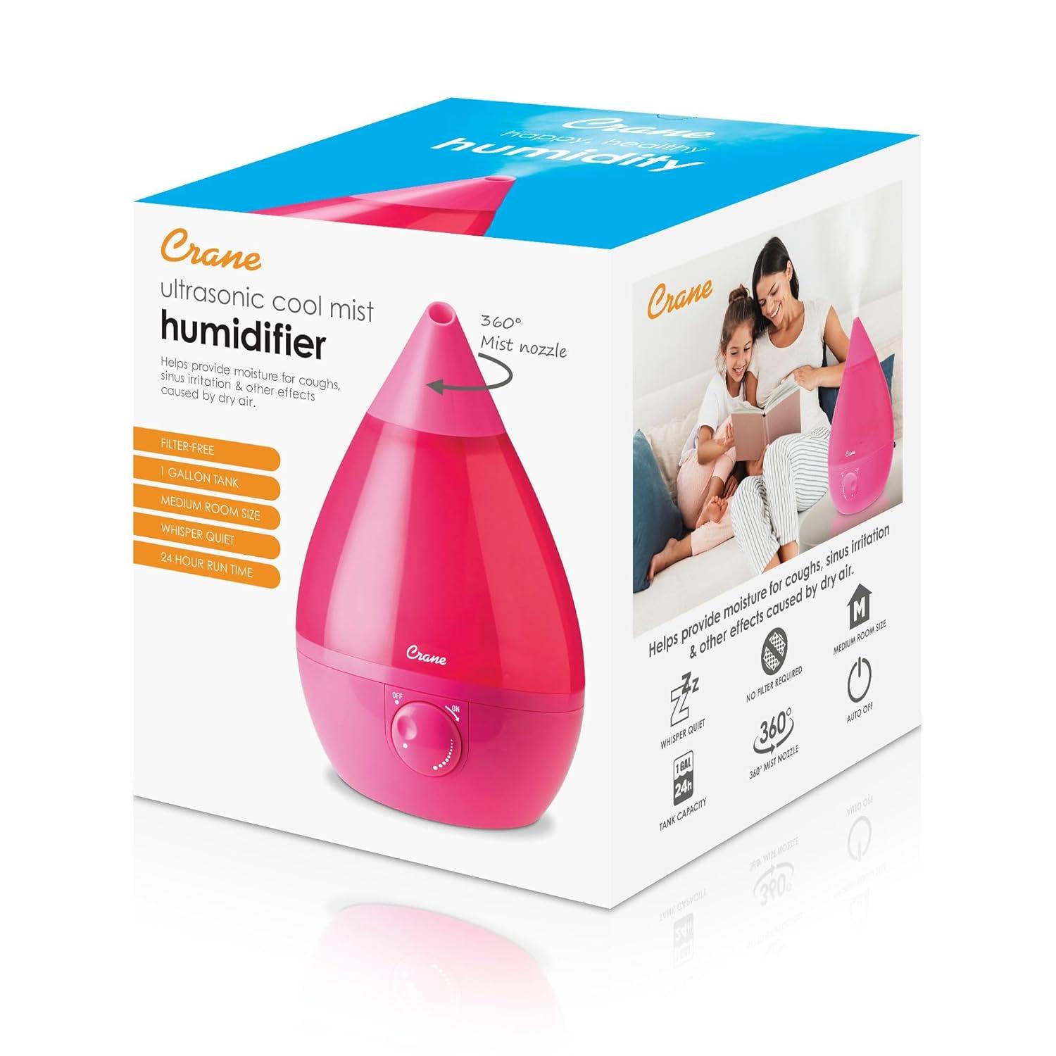 Crane USA Drop Cool-Mist Humidifier, 1 Gal.