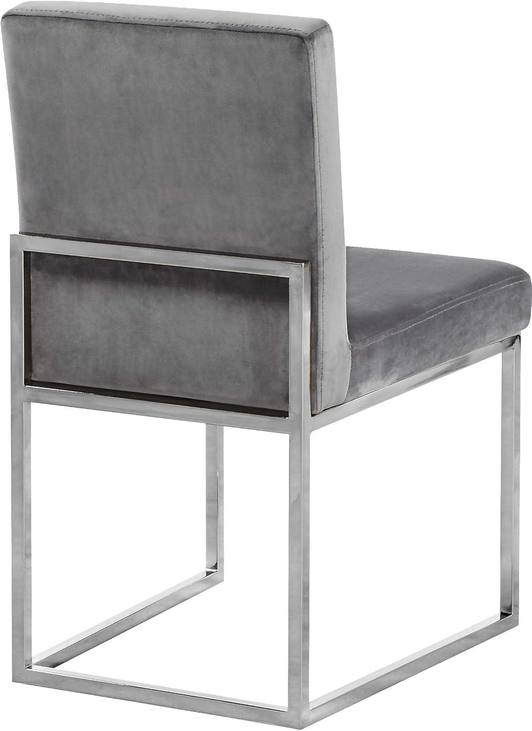 Meridian Furniture Contemporary Giselle Velvet Dining Chair in Gray (Set of 2)