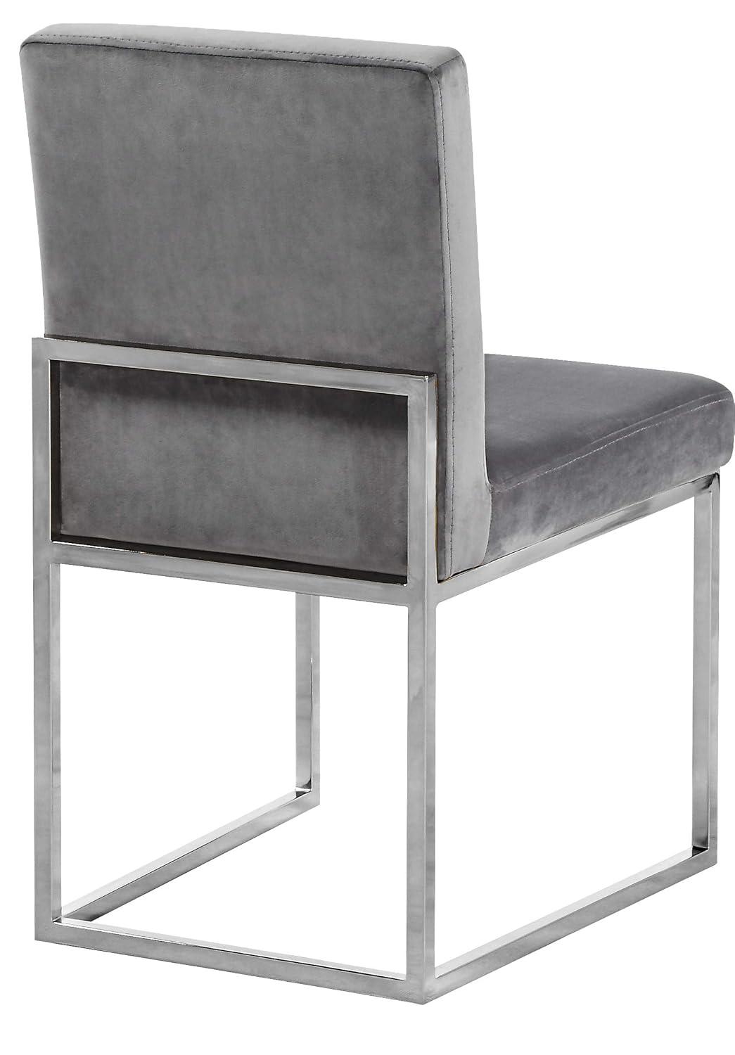 Meridian Furniture Contemporary Giselle Velvet Dining Chair in Gray (Set of 2)
