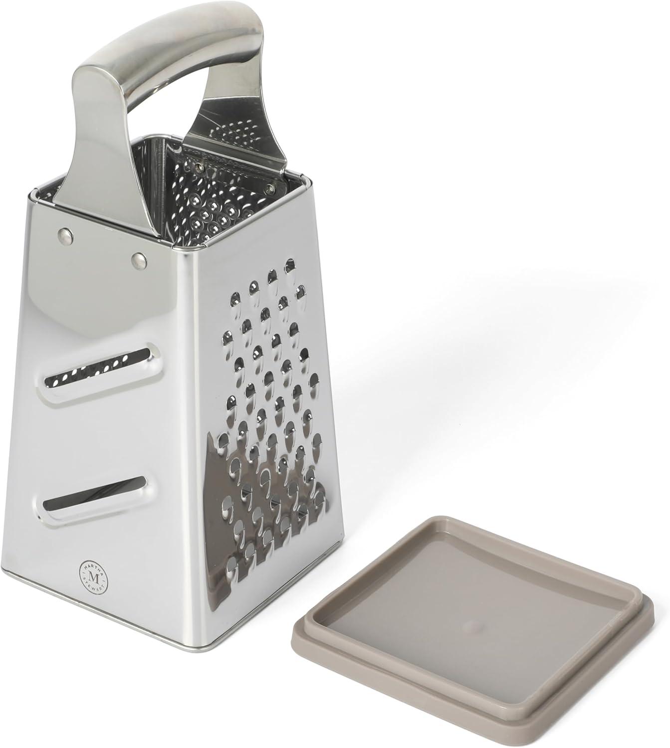 Stainless Steel 4-Sided Box Grater with Non-Slip Base