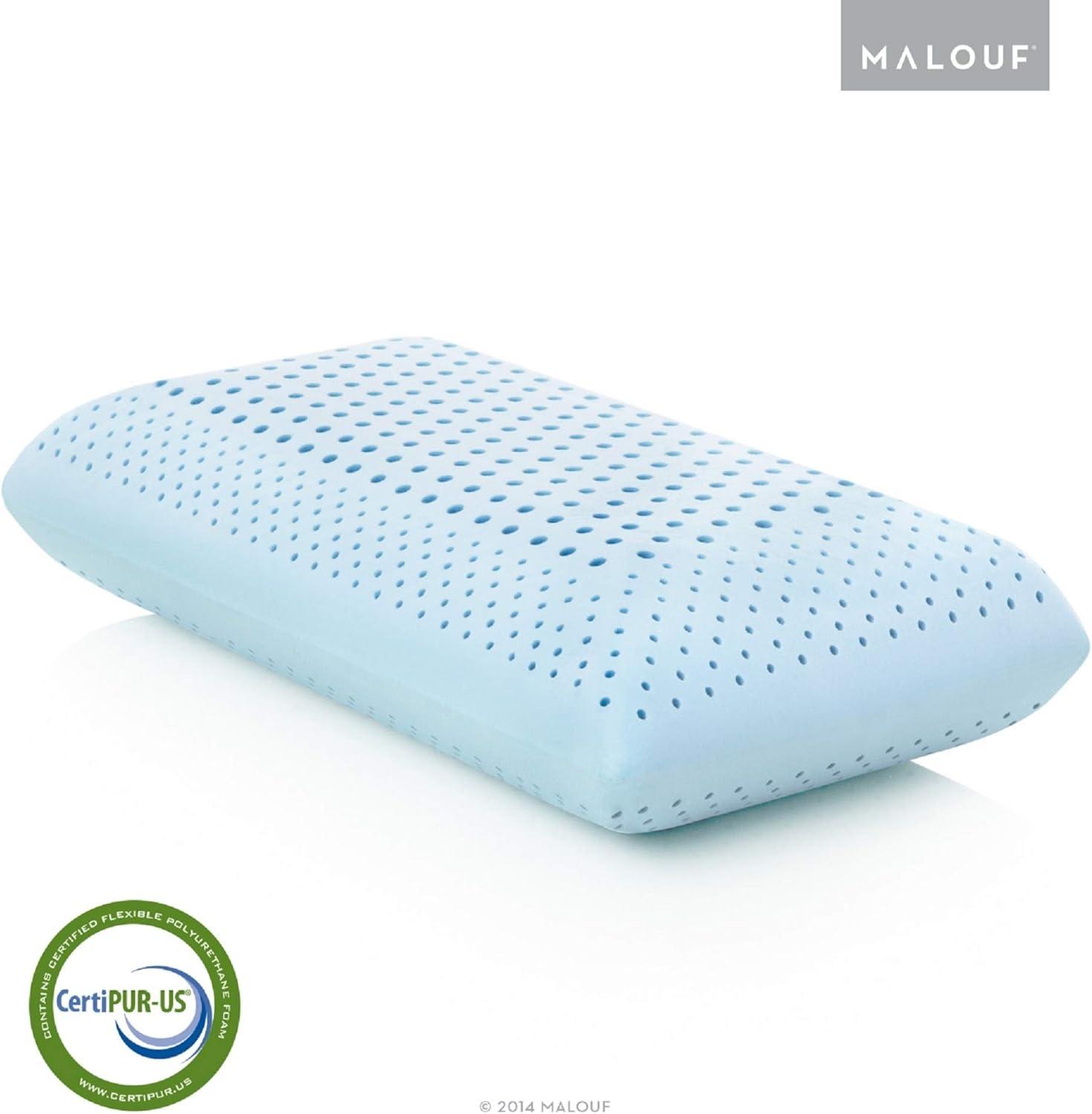 King Size Blue Gel Memory Foam Pillow with Breathable Cover