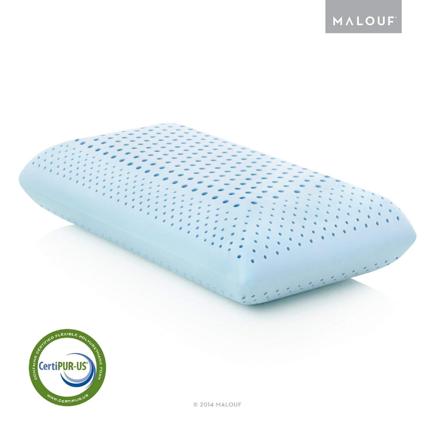 King Size Blue Gel Memory Foam Pillow with Breathable Cover