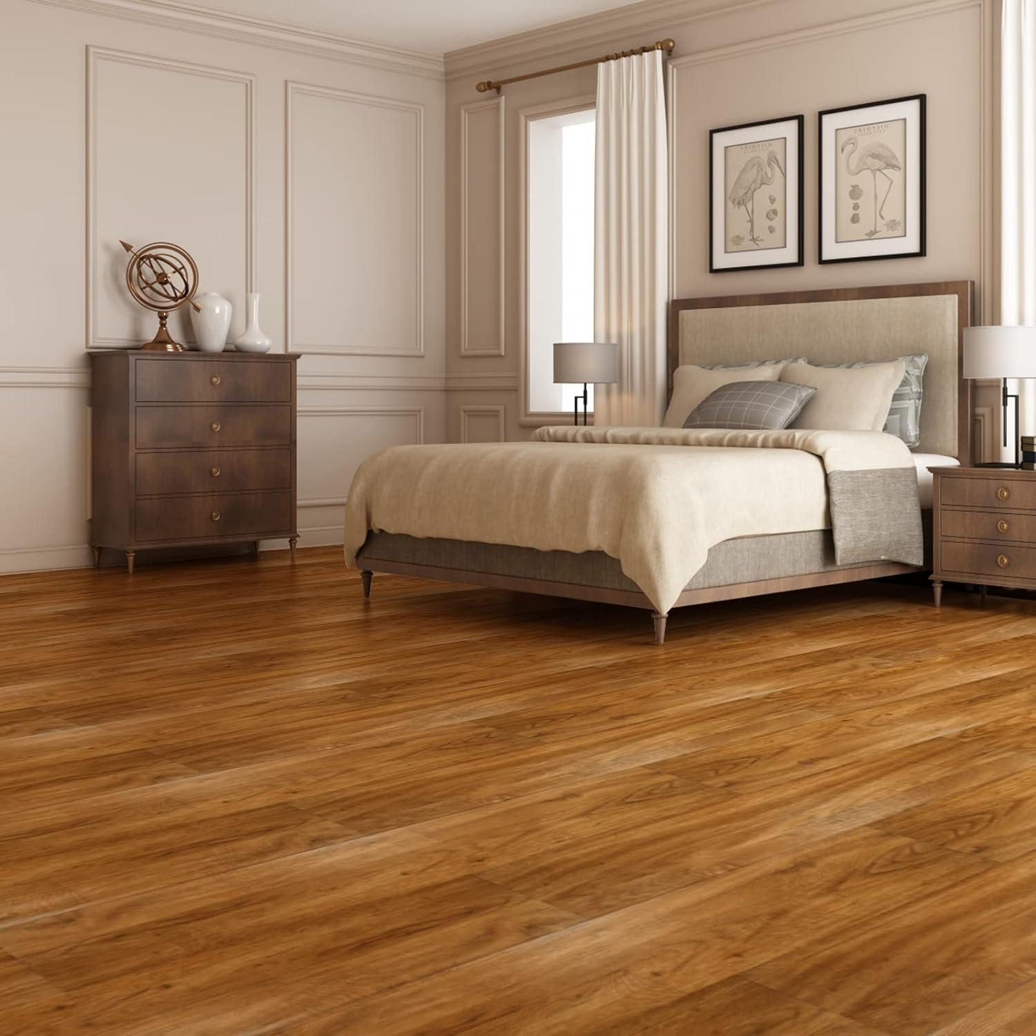 Rosewood Vinyl Plank Flooring Peel and Stick 6" x 36"