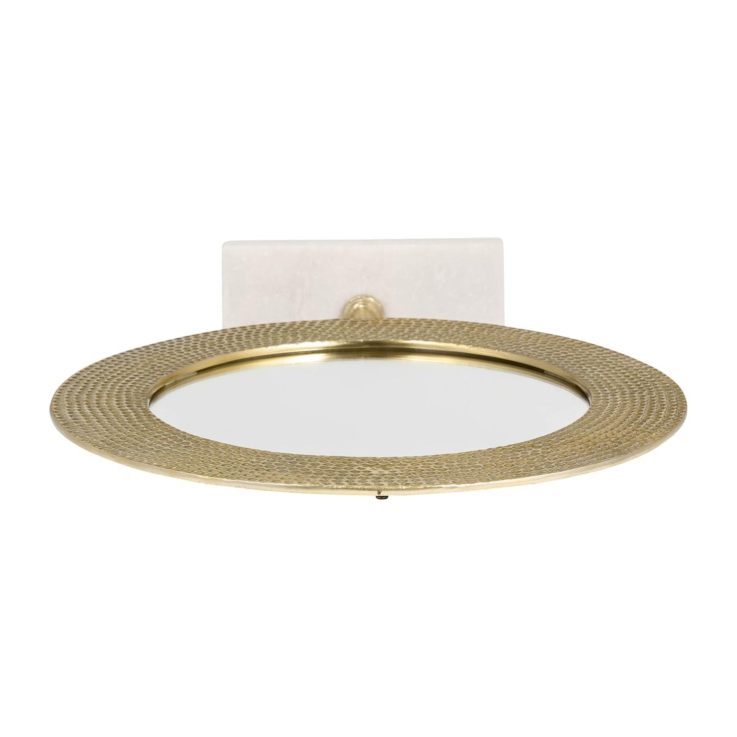 Sagebrook Home Metal 21" Hammered Mirror On Stand, Gold