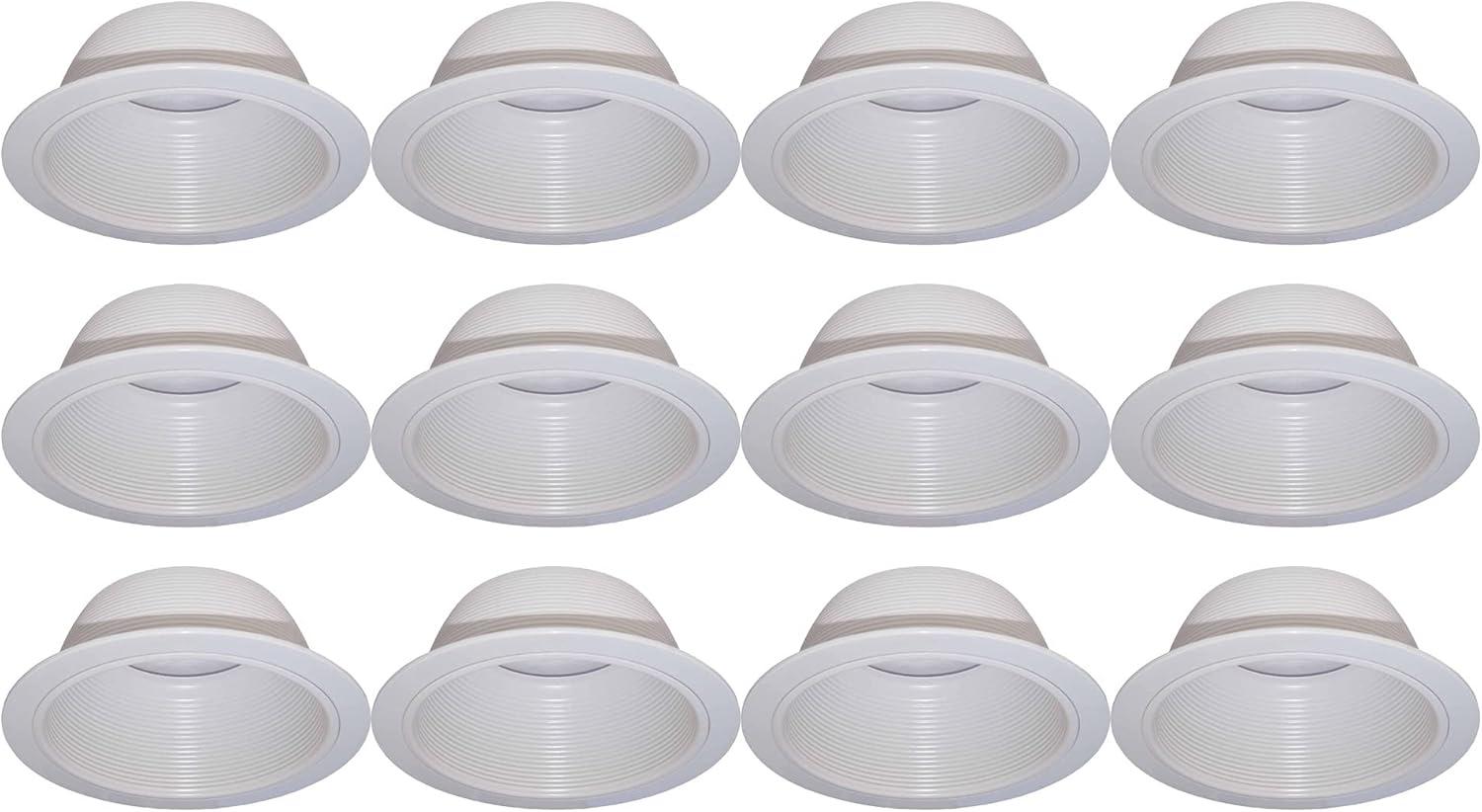 6-Inch White Metal Recessed Can Light Trim, 12-Pack