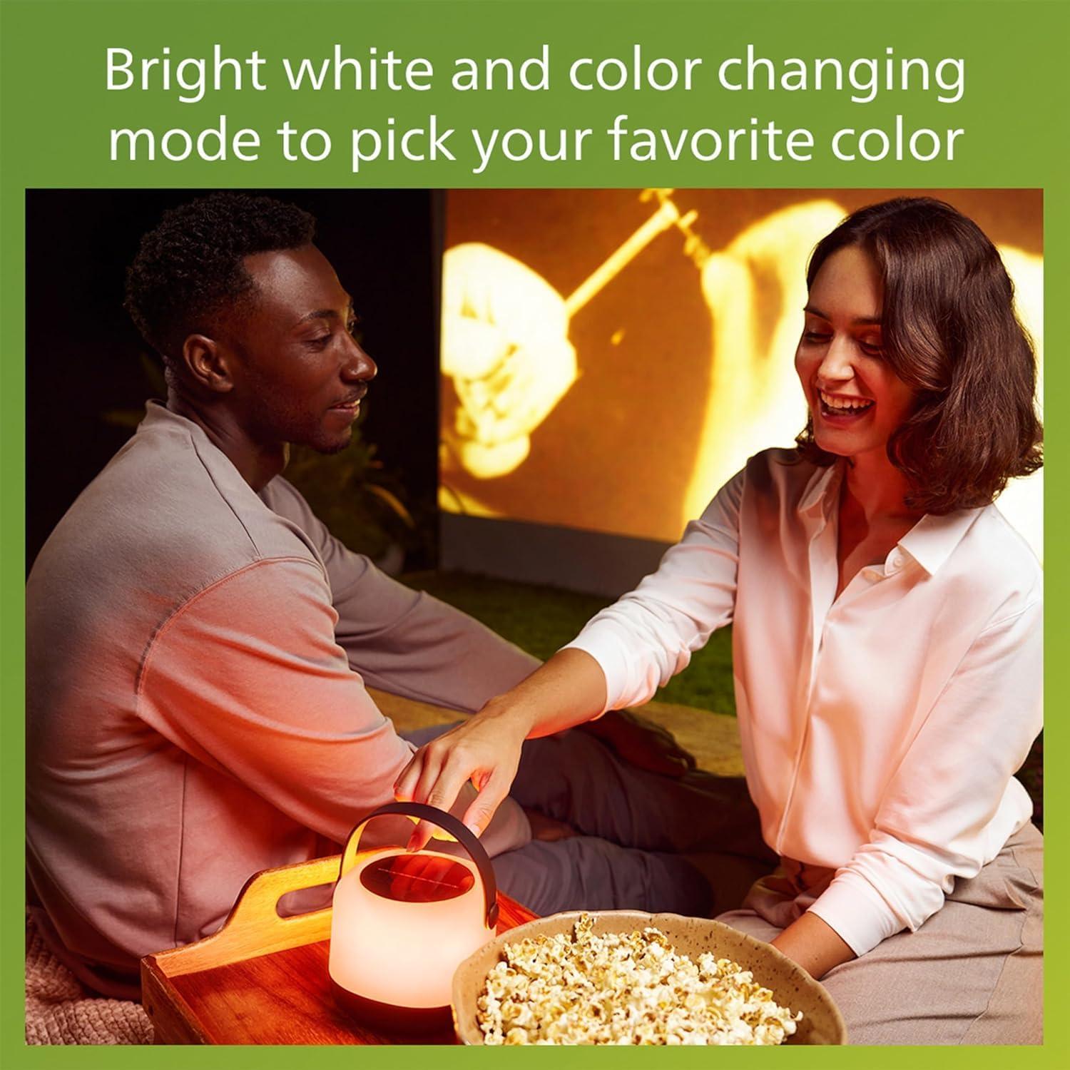 PHILIPS LED Waterproof Solar Lantern - Bright White and Color Changing Camping Light - Rechargeable Camping Essentials - 1 Pack