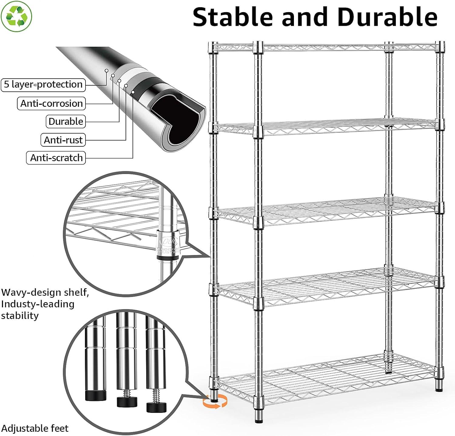 Heavy Duty Steel 4-Shelf Adjustable Storage Rack