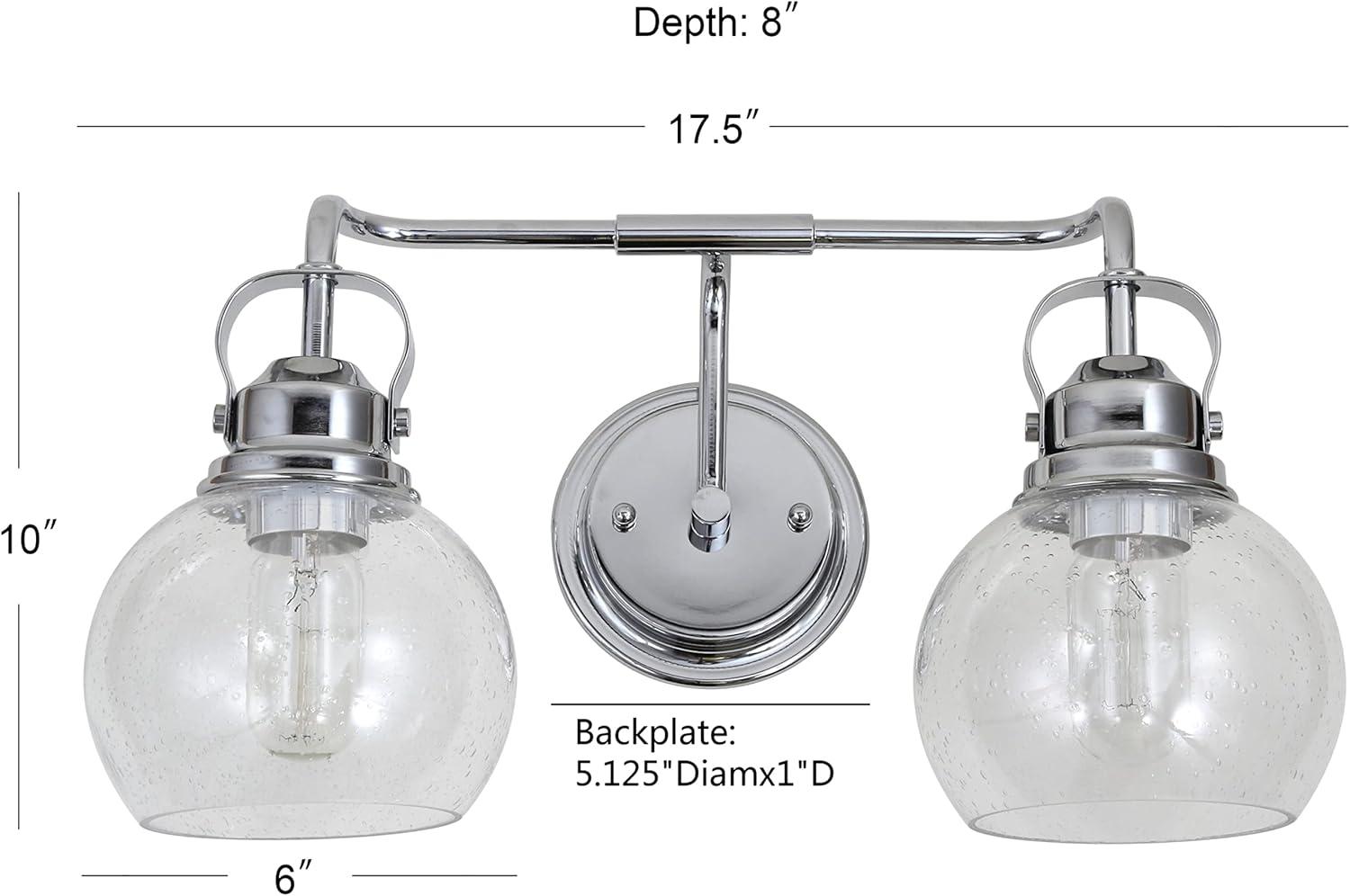 17.25" Metal/Glass Vanity Wall Light, ETL Listed, Bright Bathroom Fixture - JONATHAN Y