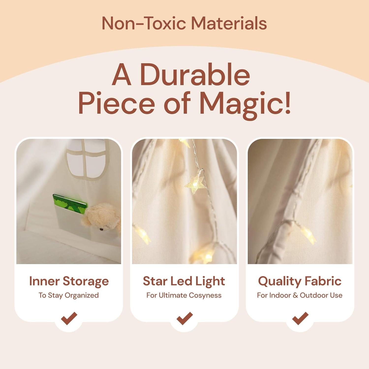 Princess Tent for Kids Tent - 55" X 53" with Led Star Lights | Princess Toys | Toddler Play Tent | Playhouse | Princess Castle