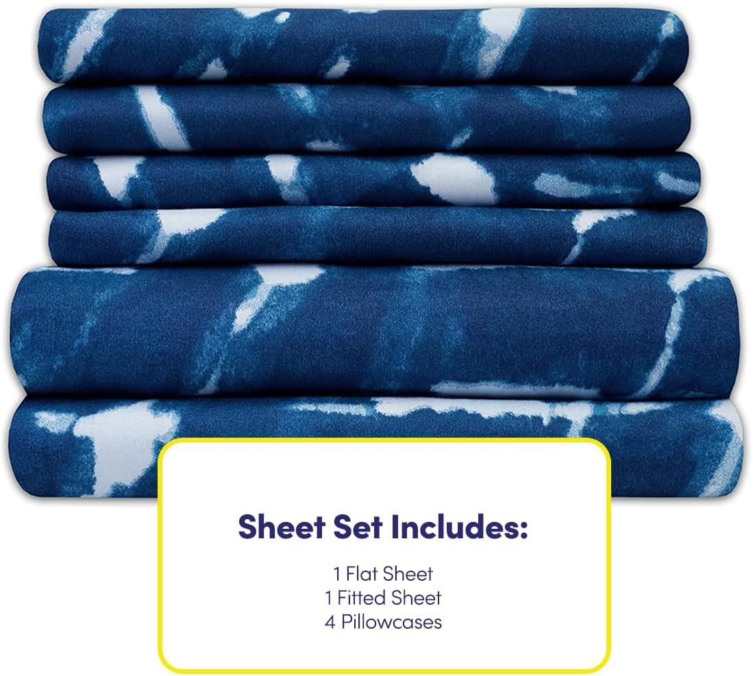 Monroe 6-Piece Zig Zag Geometric Microfiber Sheet Set