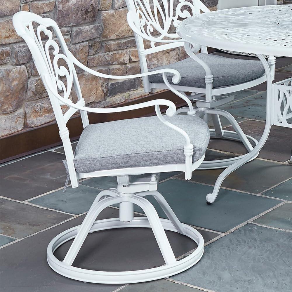 Homestyles Capri Aluminum Outdoor Swivel Rocking Chair in White