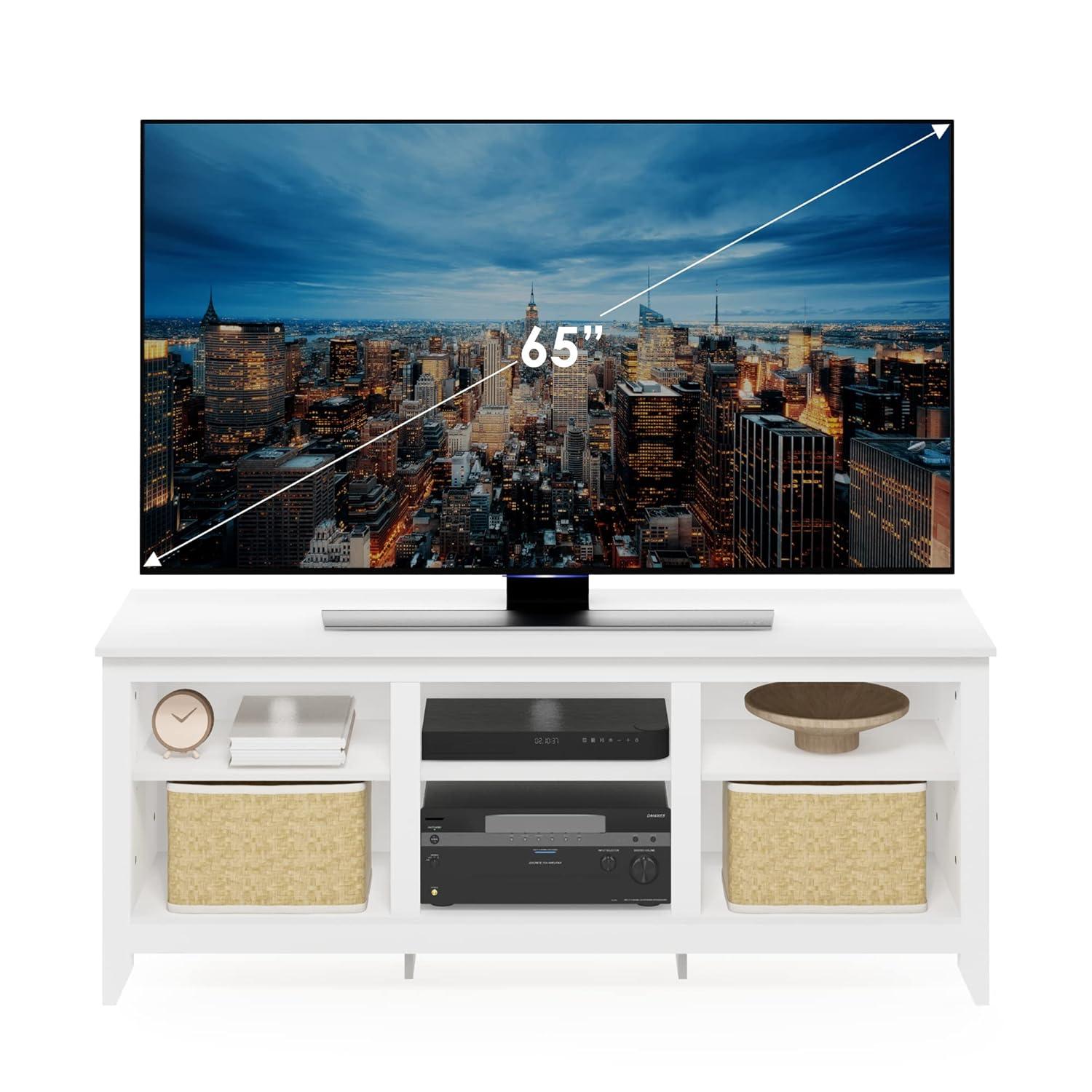 Jensen Entertainment Center for TV up to 65 Inch, 65-Inch, Solid White