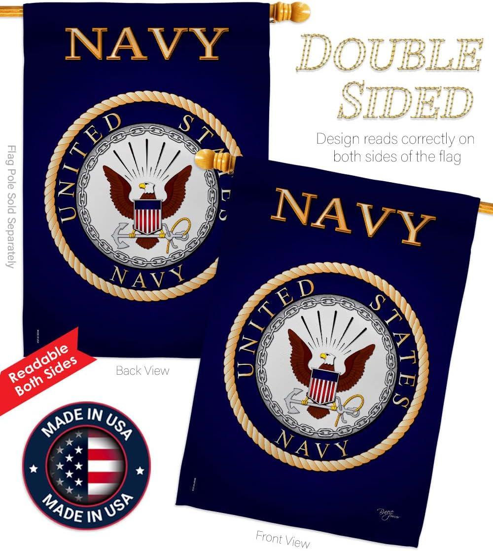 Navy Blue Polyester Military House Flag 28x40