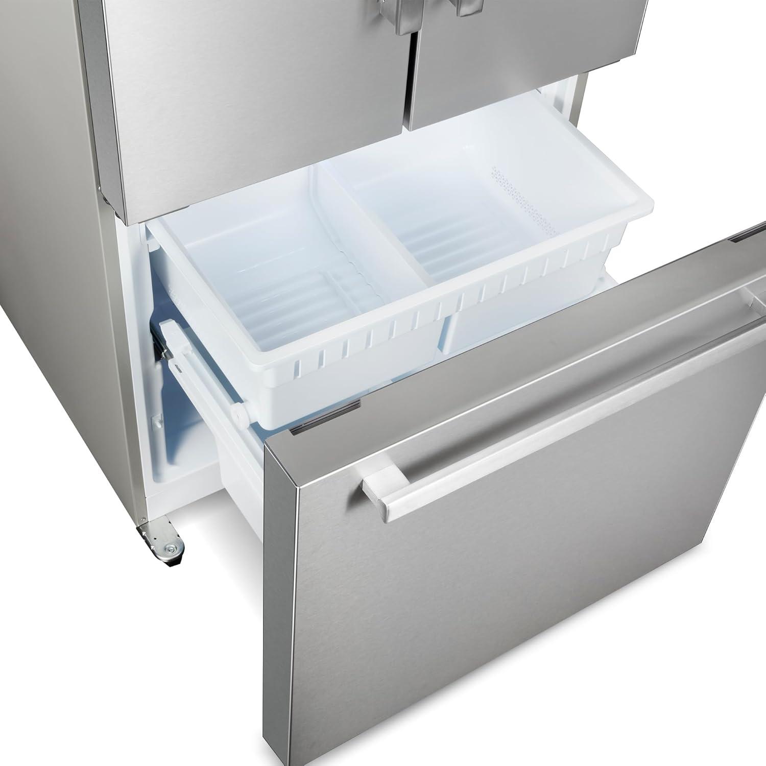 30 in. 17.5 cu. ft. Counter Depth 3-Door French Door Refrigerator with Freezer Drawer in Fingerprint Resistant Stainless Steel