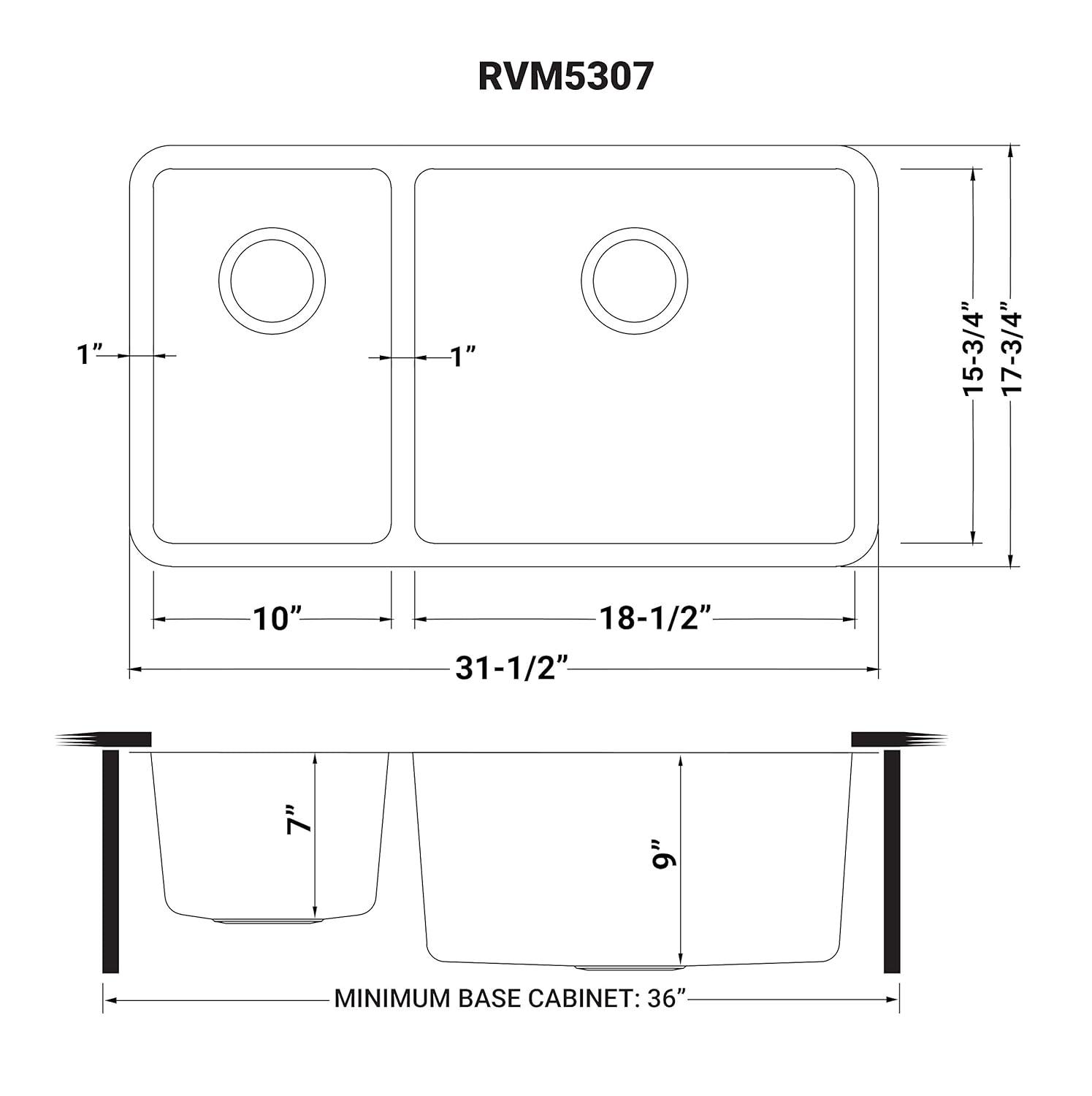 Ruvati 32-inch Undermount Kitchen Sink 16 Gauge Stainless Steel