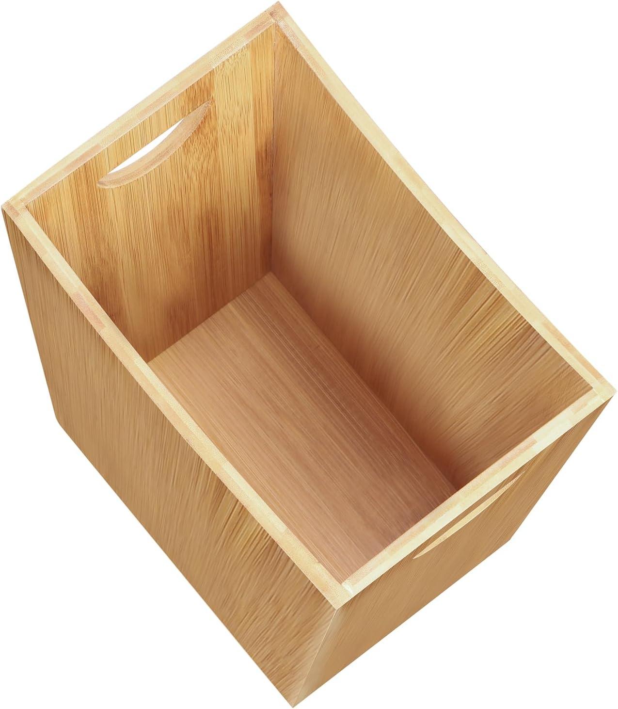 LIANTRAL Wood Trash Can Wastebasket, 2 Gallon Small Bathroom Garbage Can Wood Waste Basket Trash Container Recycling Bin for Bathroom, Bedroom, Living Room, Office, Kitchen