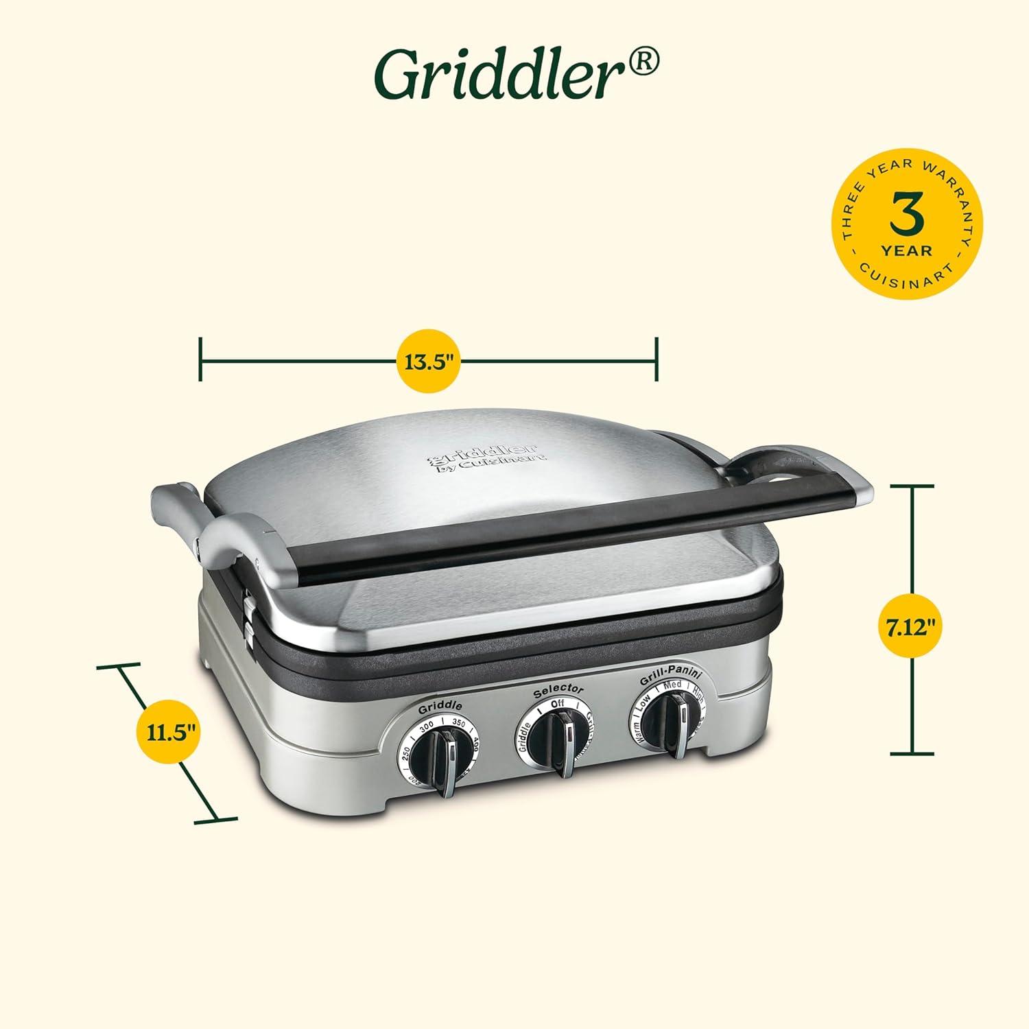 Stainless Steel 5-in-1 Electric Grill and Panini Press