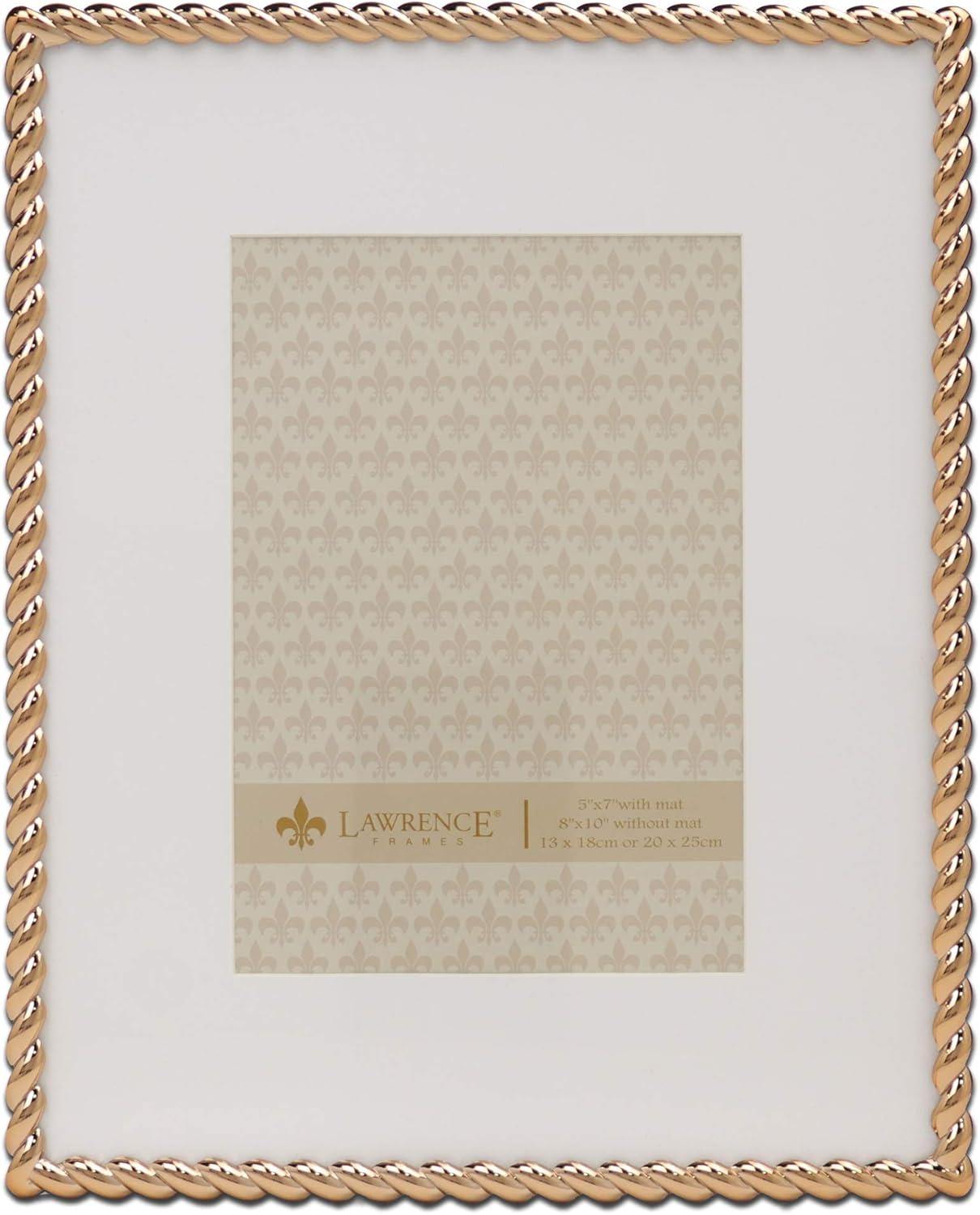 8x10 Gold Rope Design Metal Picture Frame with Mat