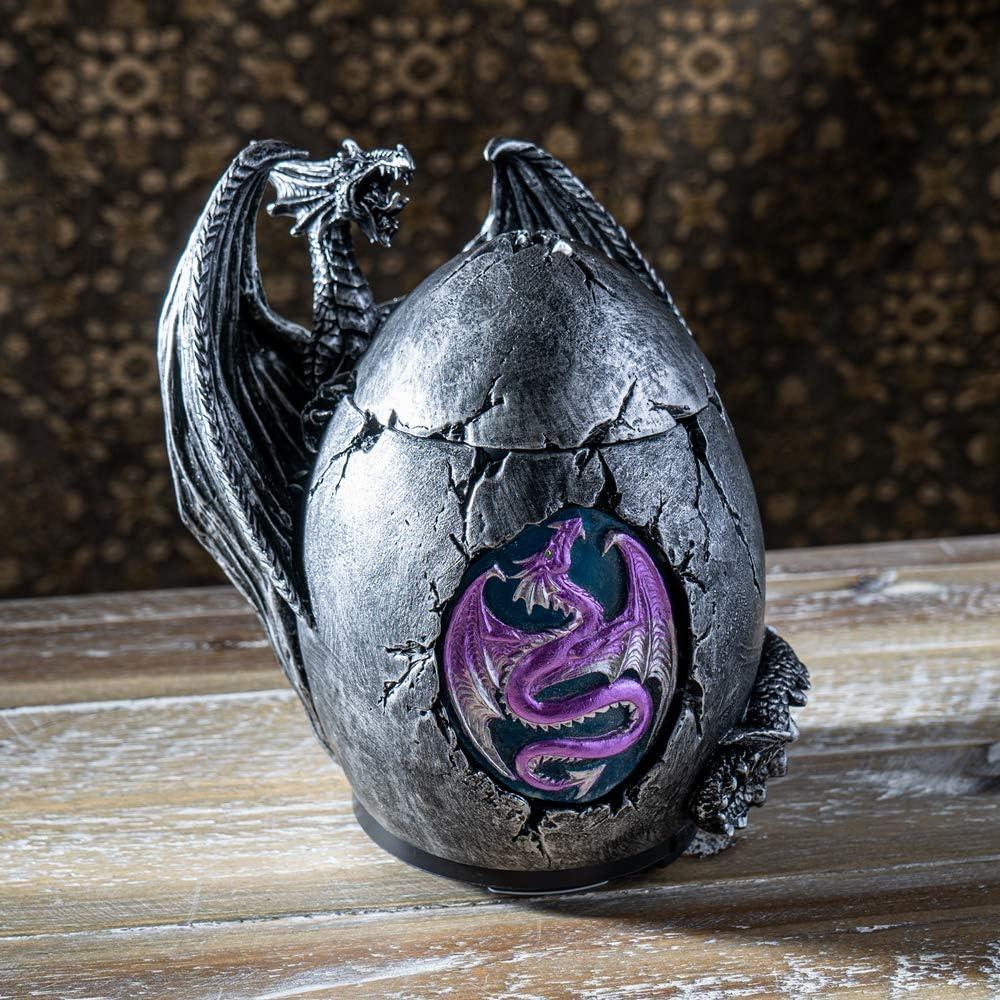 Pacific Giftware Mystical Dragon Egg Shape Aroma Diffusers for Essential Oils 4 Timer Color Changing LED Night Light Auto Off Gothic Fantasy Home Decor