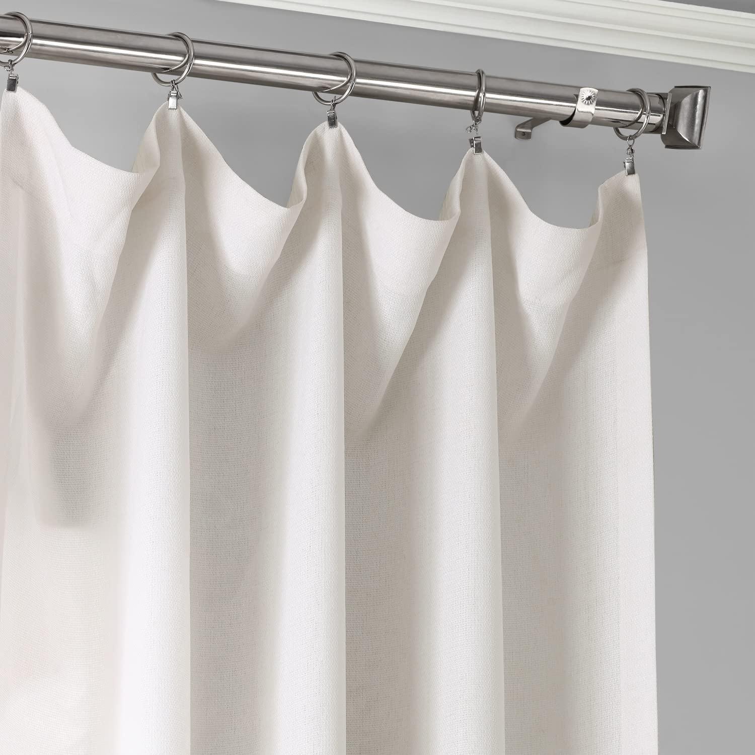 Ombre Blue Faux Linen Sheer Curtain (1 Panel), Ombre Blue, 50W X 84L