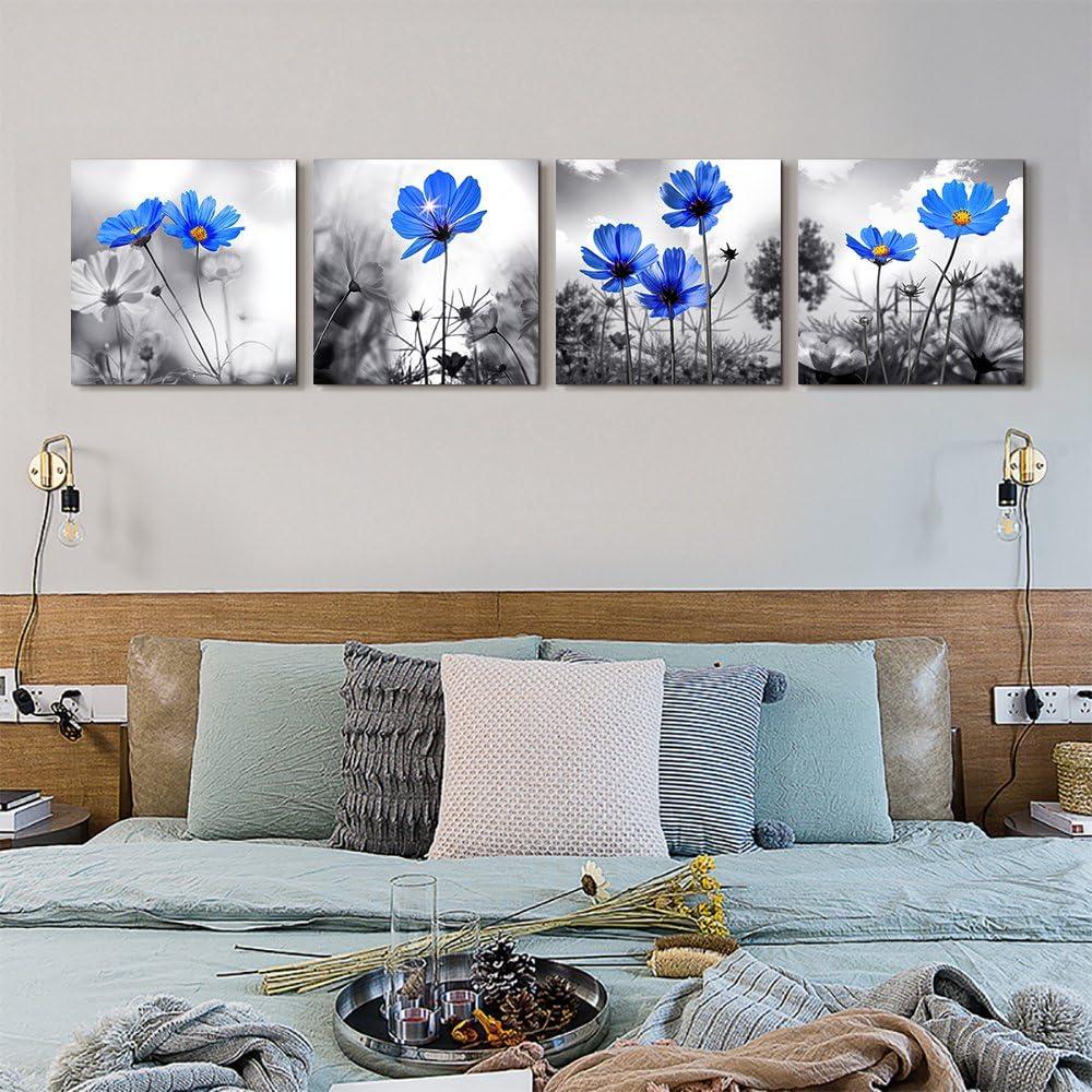 Blue Abstract Canvas Wall Art For Living Room Bedroom Wall Decor Office Pictures Watercolor Wall Paintings Bathroom Home Decoration Posters Prints Artwork 12'' X 16'' 3 Piece Set
