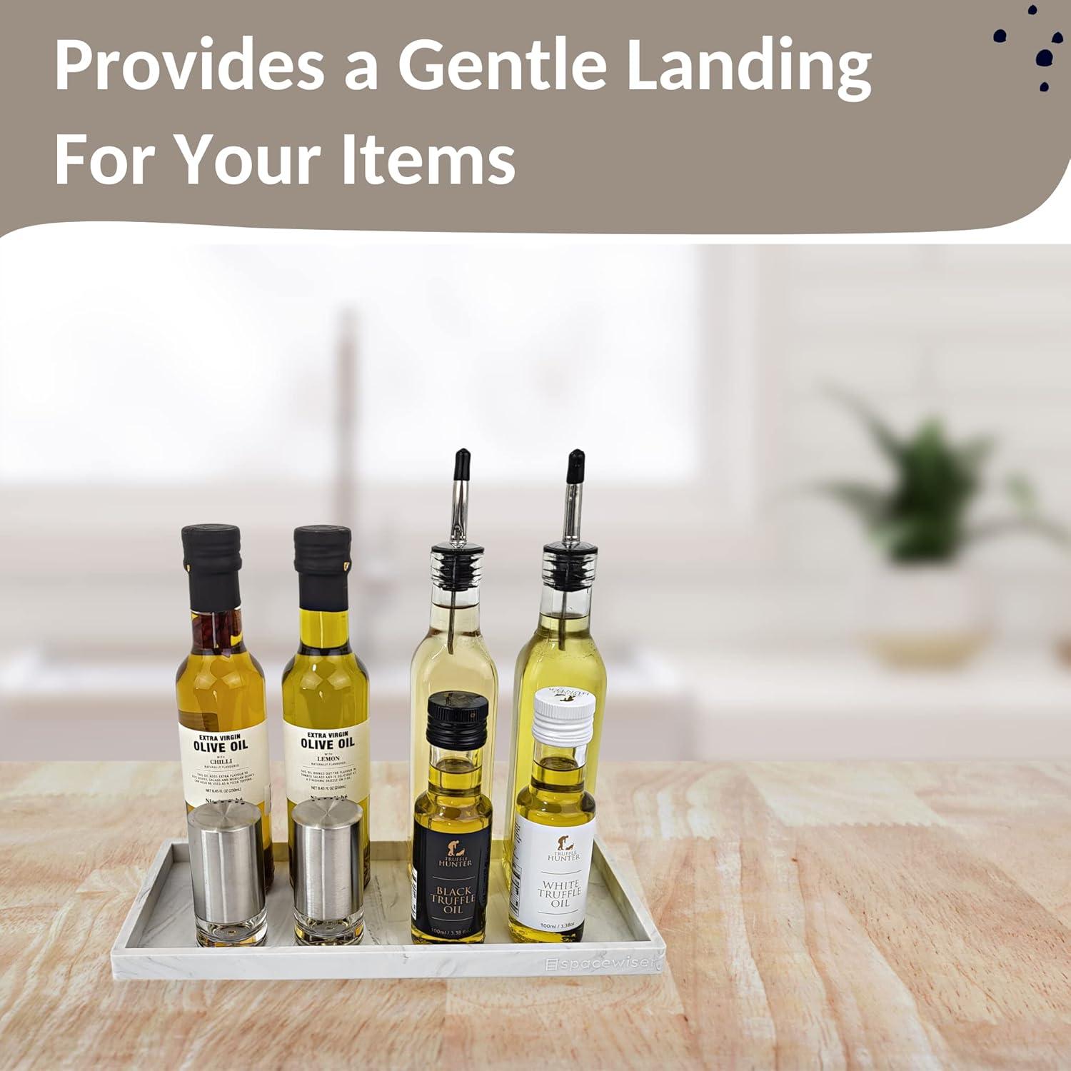 Countertop and Vanity Tray - 11.7" Shatterproof Bathroom Tray, Flexible Silicone Soap Tray for Kitchen, Toilet Tank Tray, Bathroom Trays for Counter, Perfume Candle Key Valet Tray