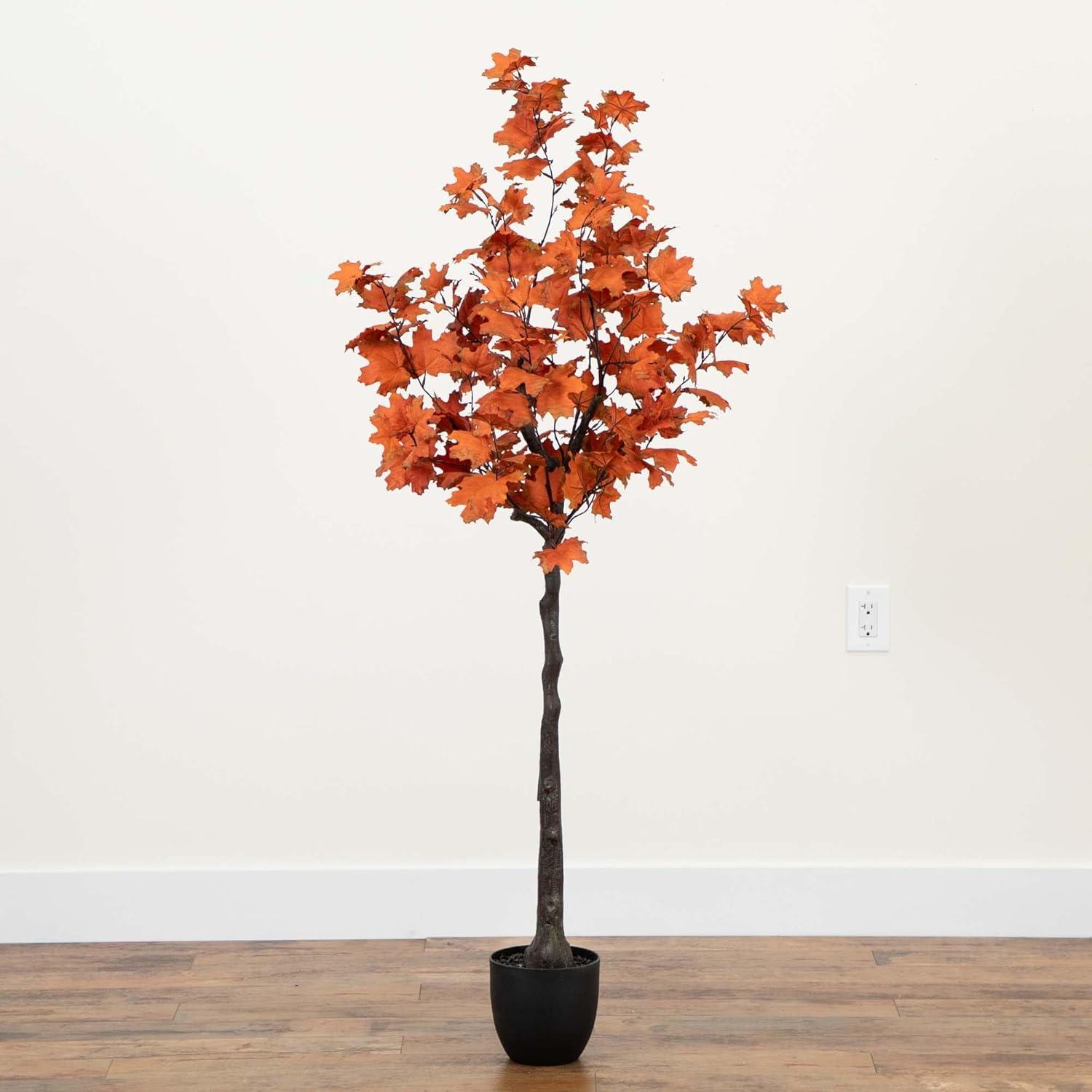 Nearly Natural 5-ft Autumn Rustic Maple Artificial Fall Tree