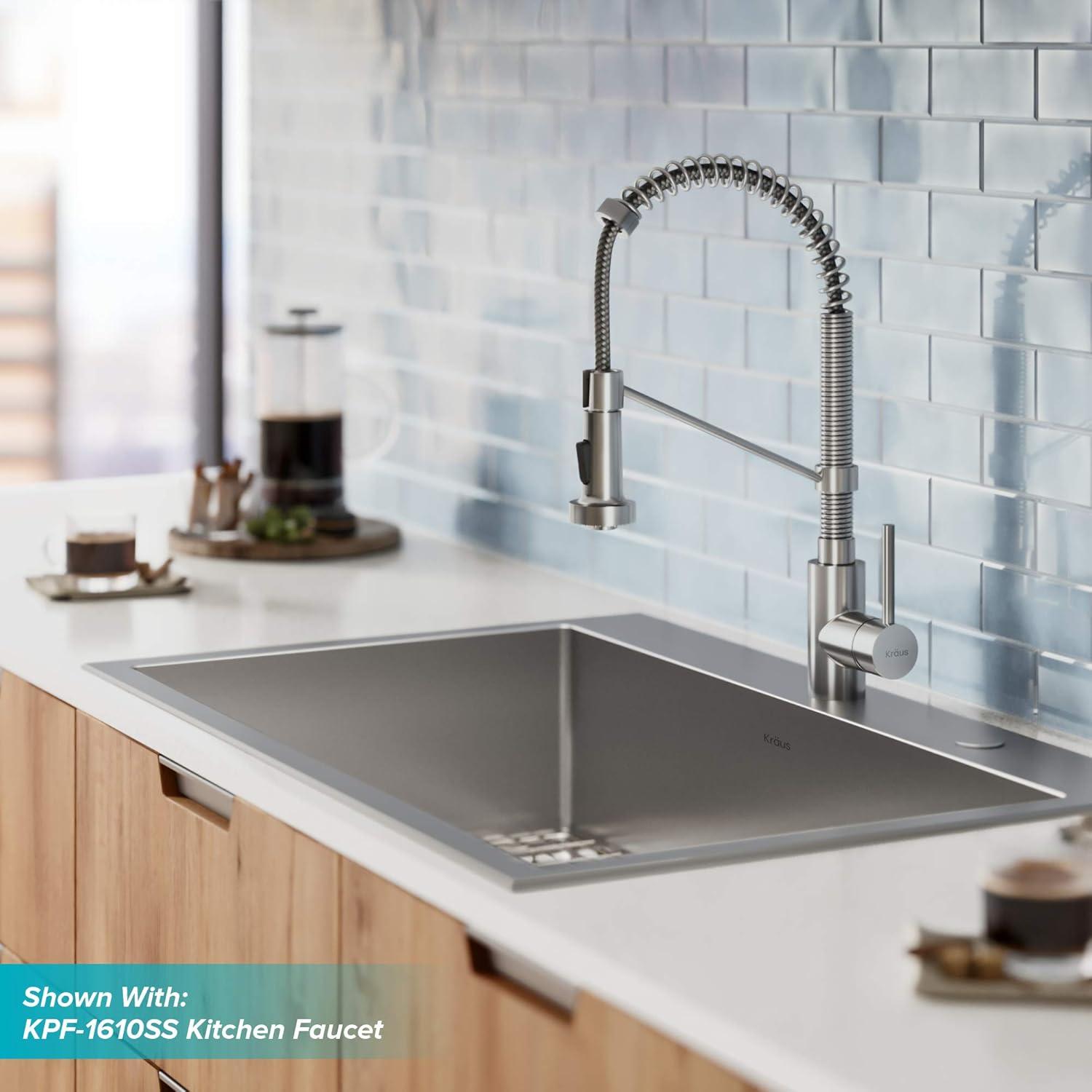 Loften 33 in. Drop-In Single Bowl 18 Gauge Stainless Steel Kitchen Sink with Accessories